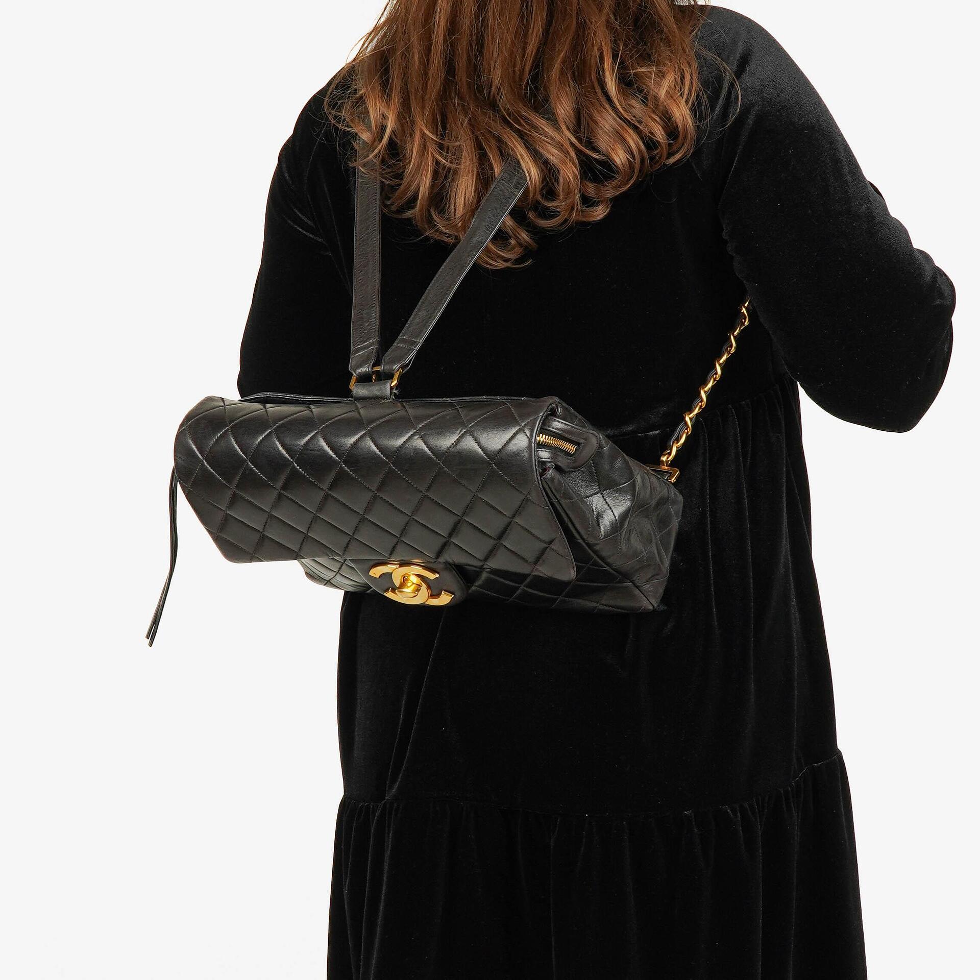 Chanel Vintage Quilted CC Single Flap Backpack