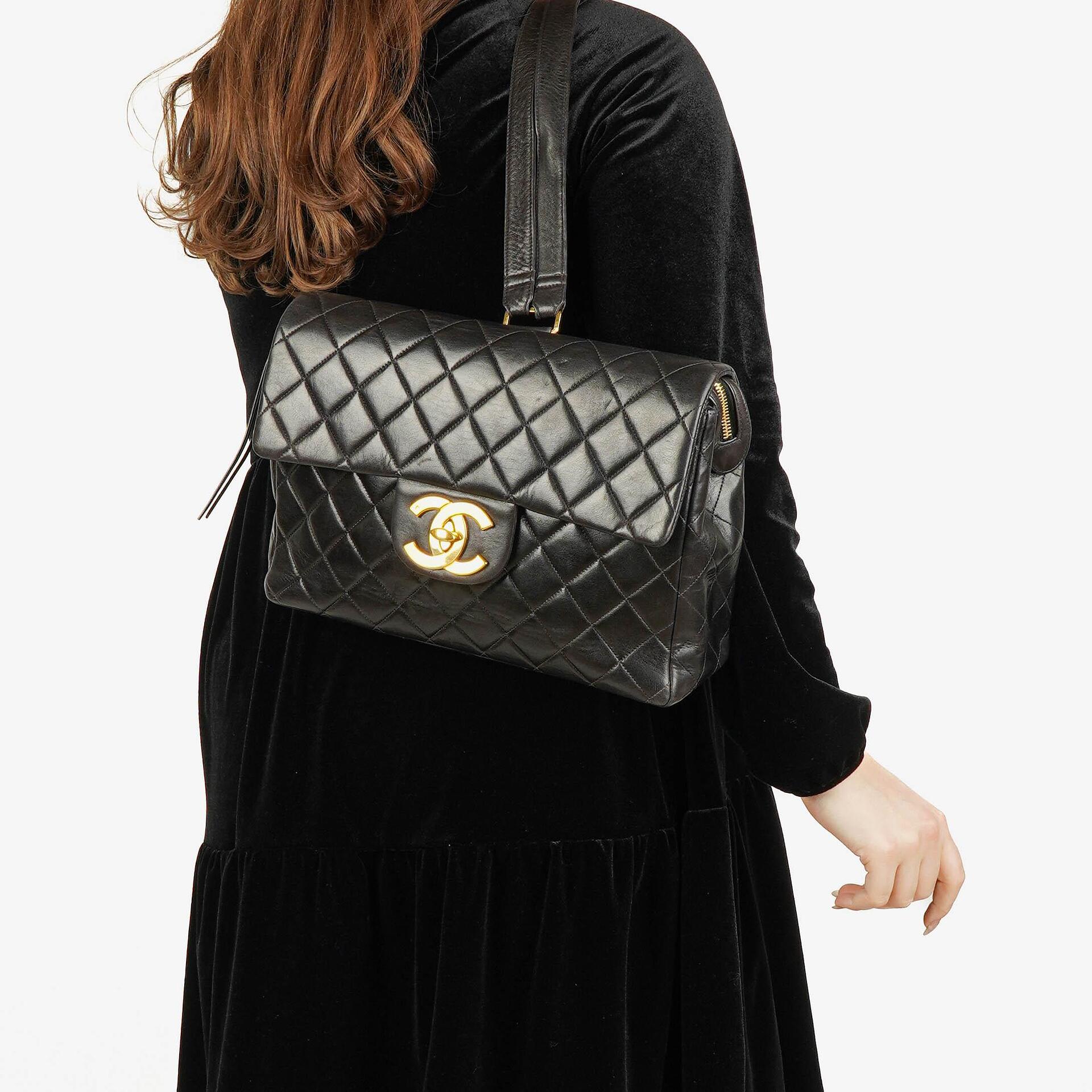 Chanel Vintage Quilted CC Single Flap Backpack
