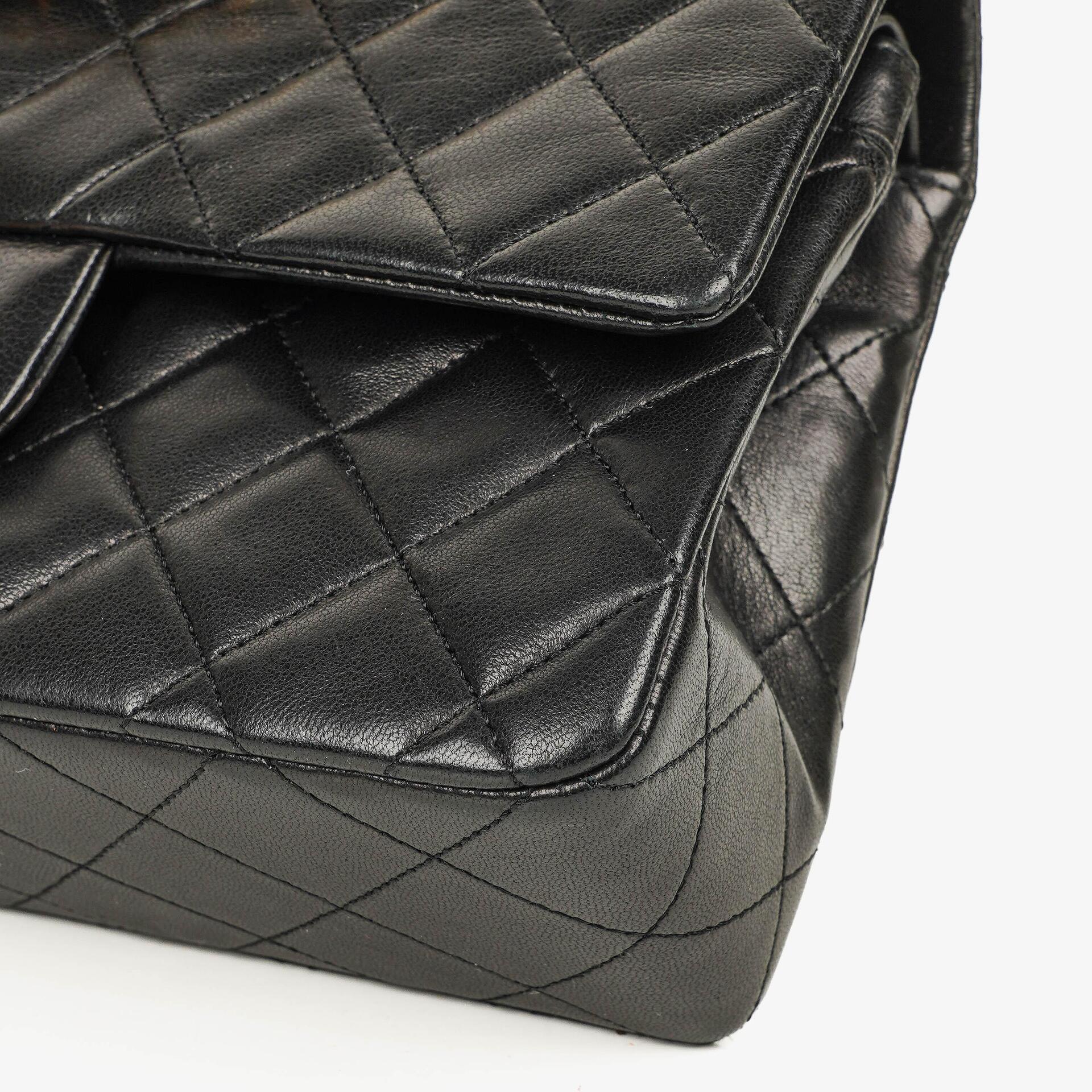 Chanel Vintage Small Classic Double Flap Bag Black Quilted Lambskin 24K Gold-Plated Hardware
