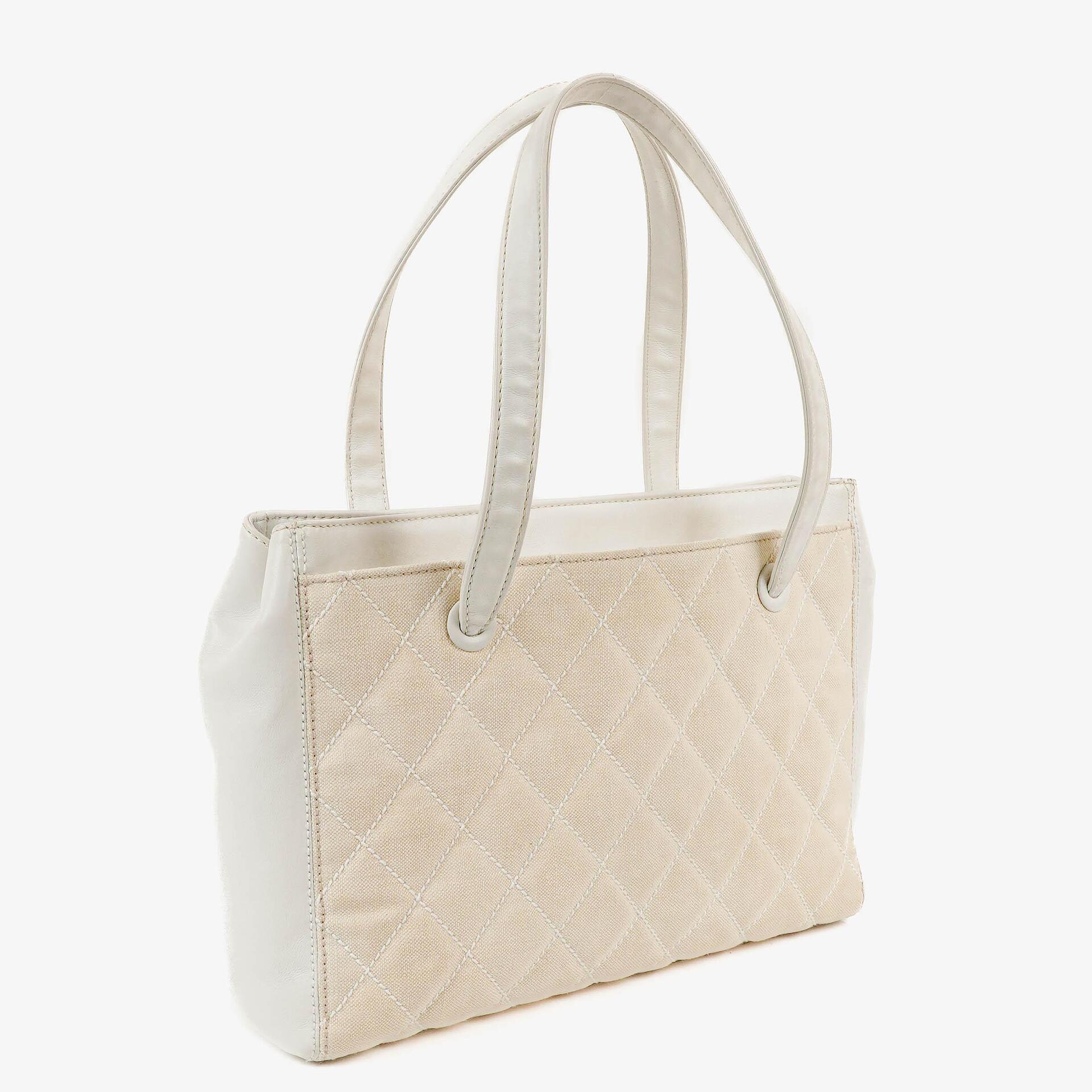 Chanel Wild Stitch Beige Surpique Tote Bag