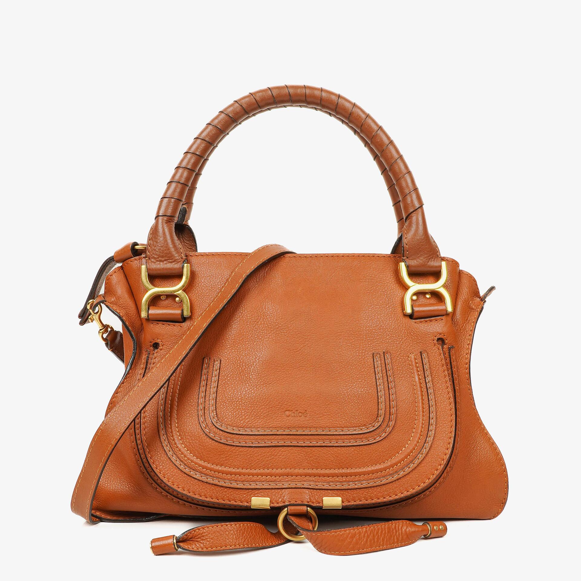 Chloe Marcie Brown Grained Leather Bag