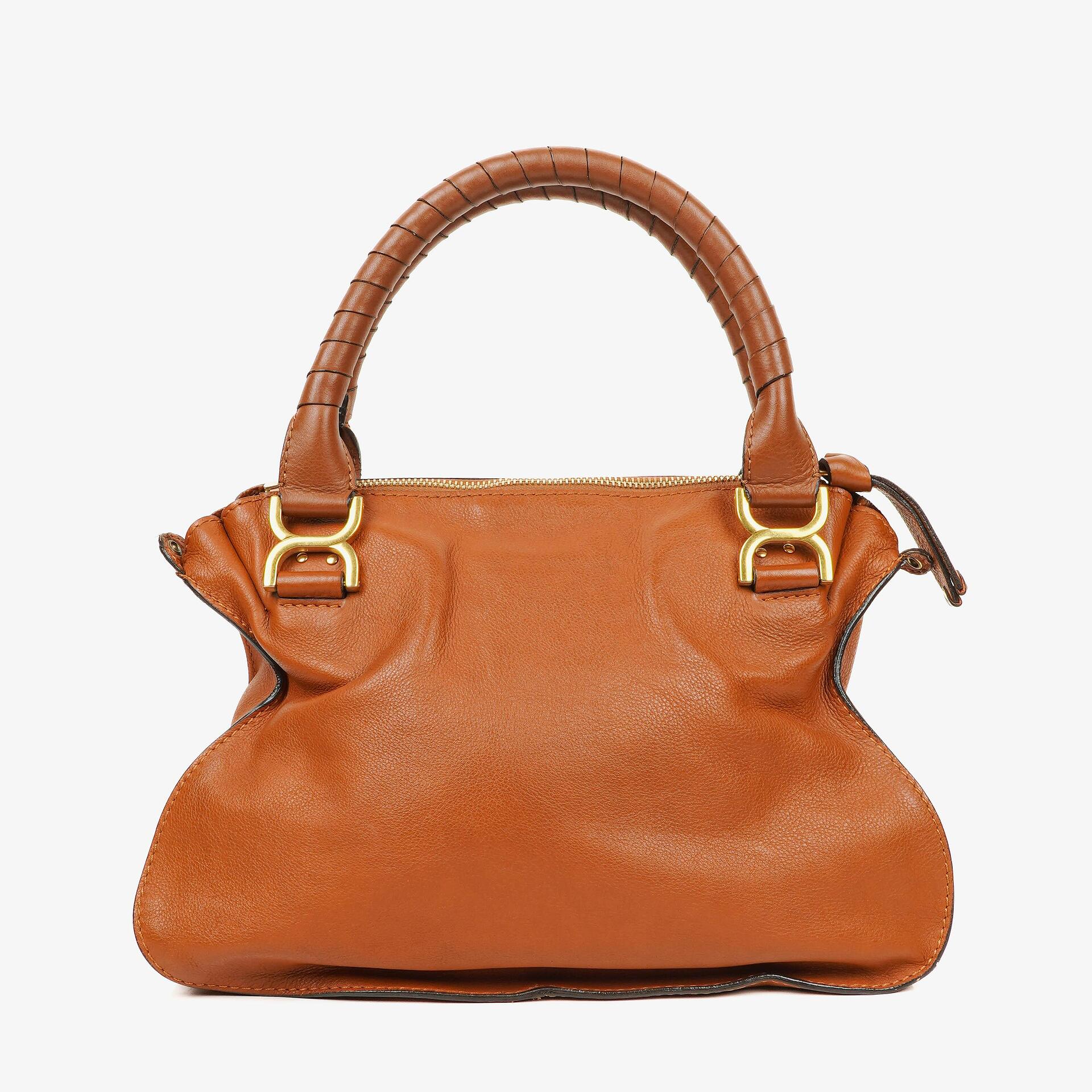 Chloe Marcie Brown Grained Leather Bag