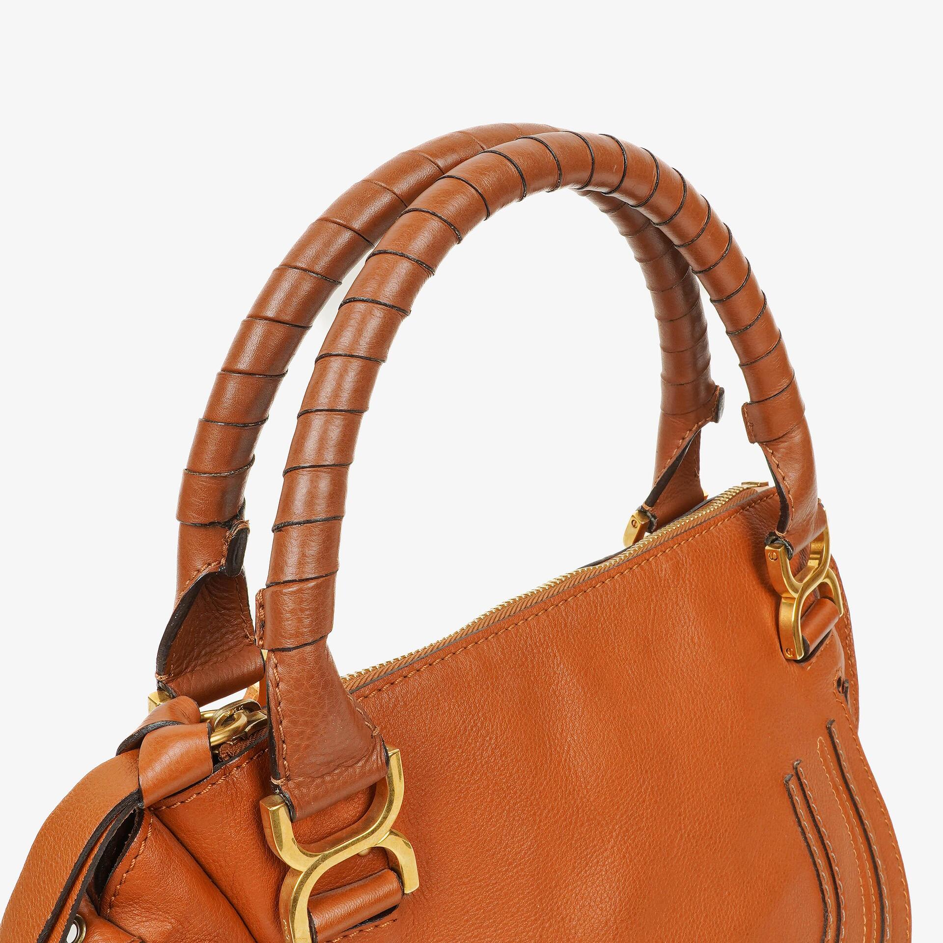 Chloe Marcie Brown Grained Leather Bag