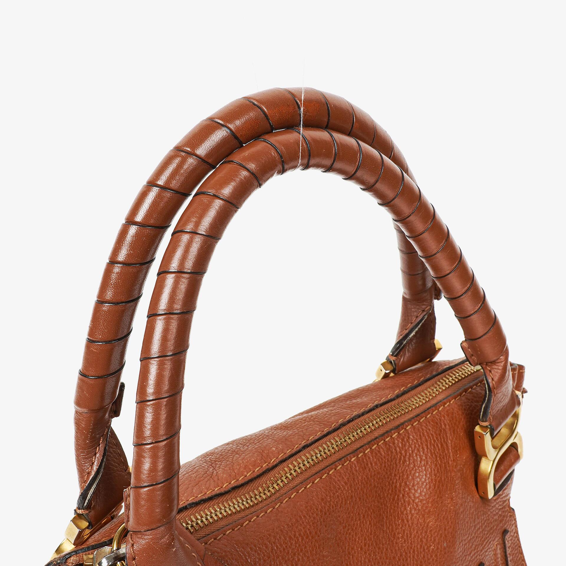 Chloe Marcie Brown Grained Leather Bag