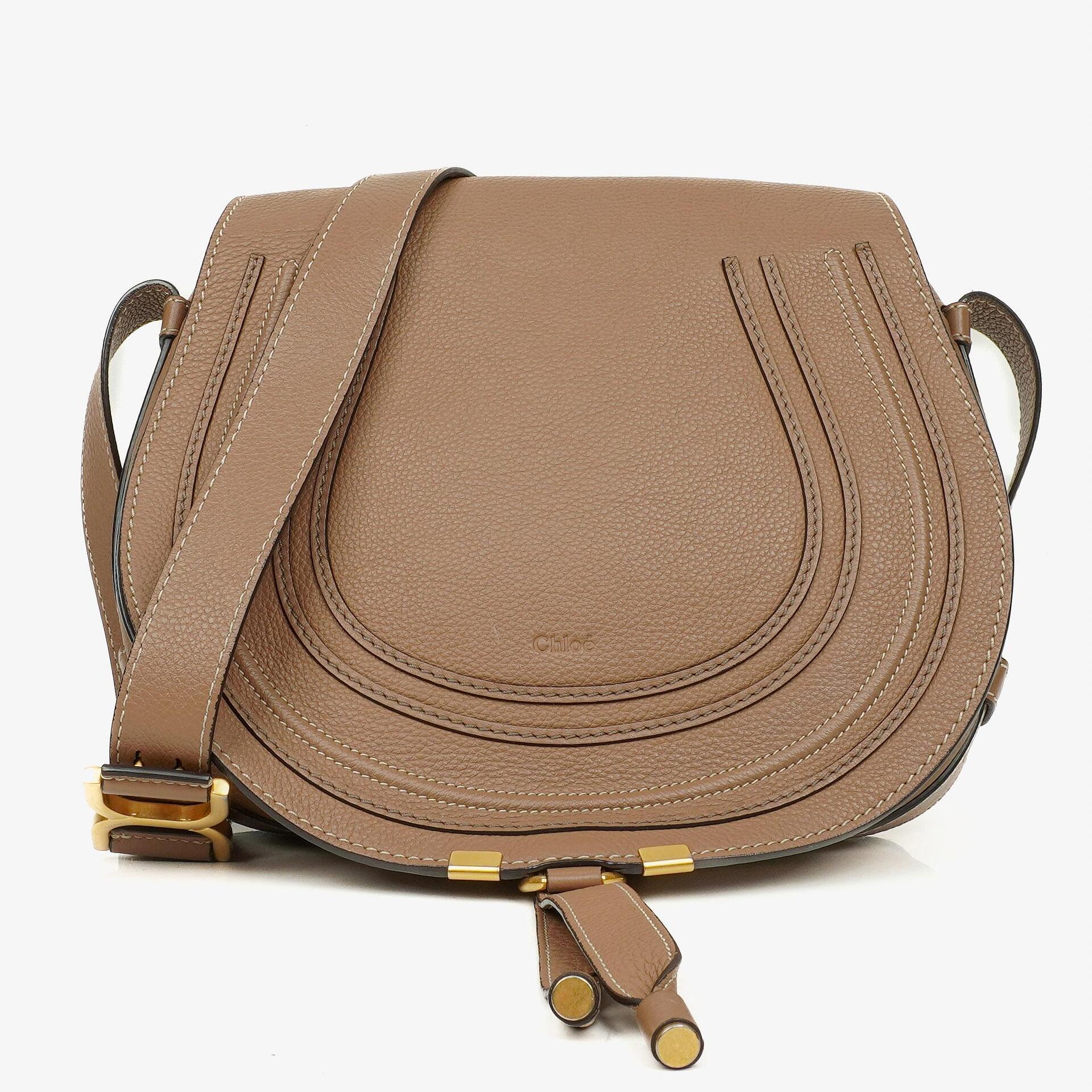 Chloe Marcie Brown Leather Shoulder Bag