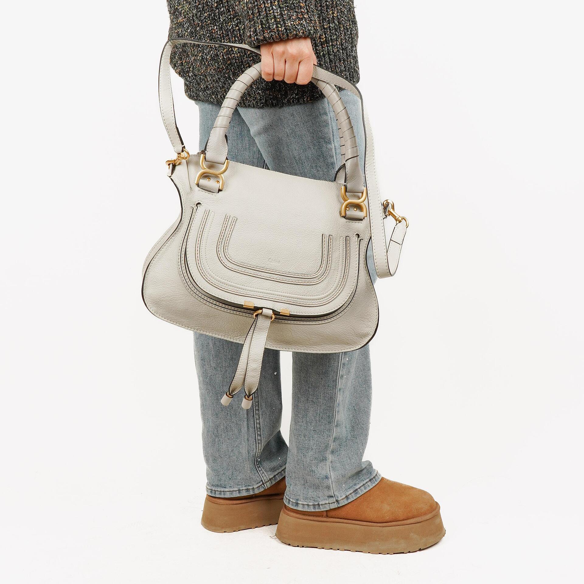 Chloe Marcie Leather Top Handle Shoulder Bag