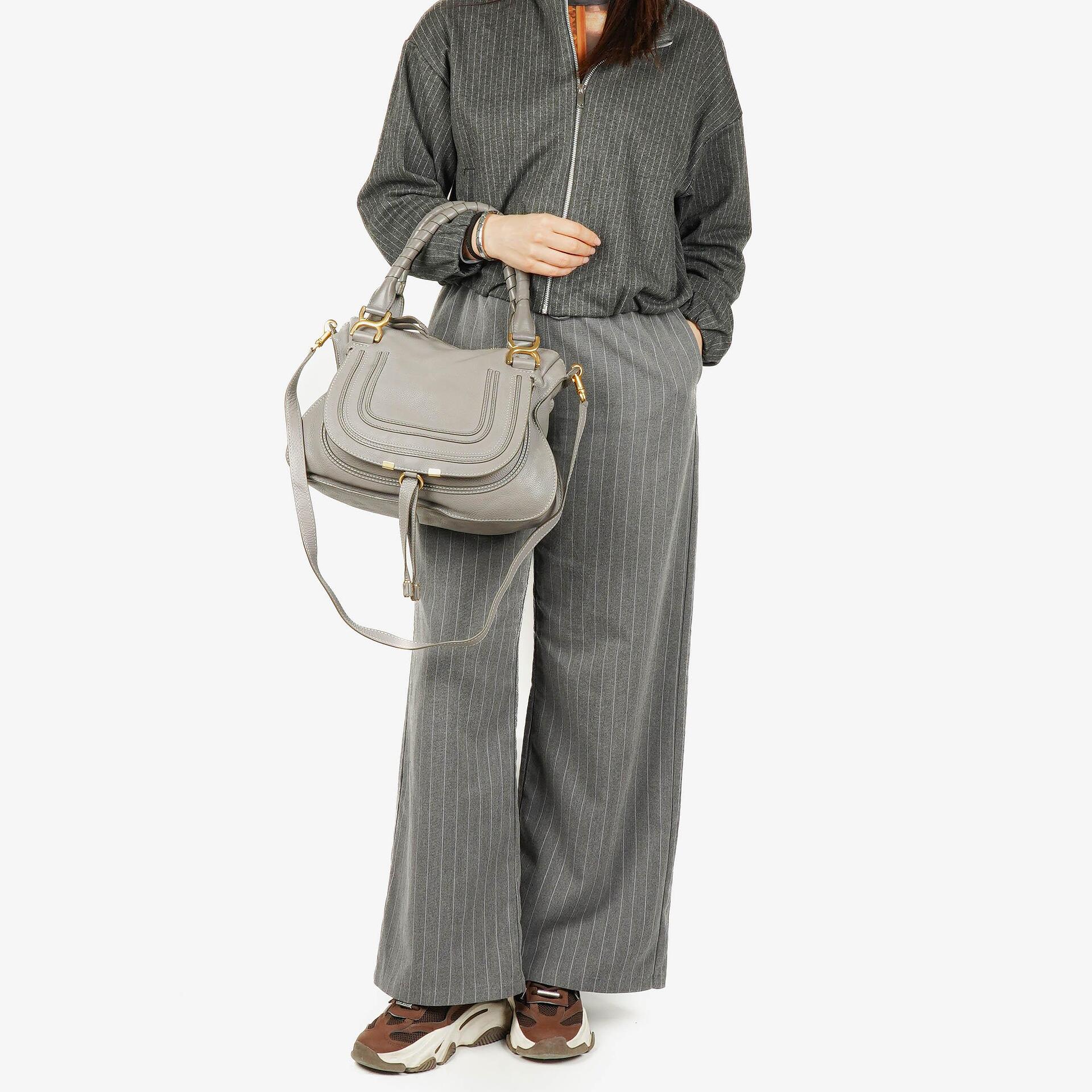 Chloe Marcie Leather Top Handle Shoulder Bag