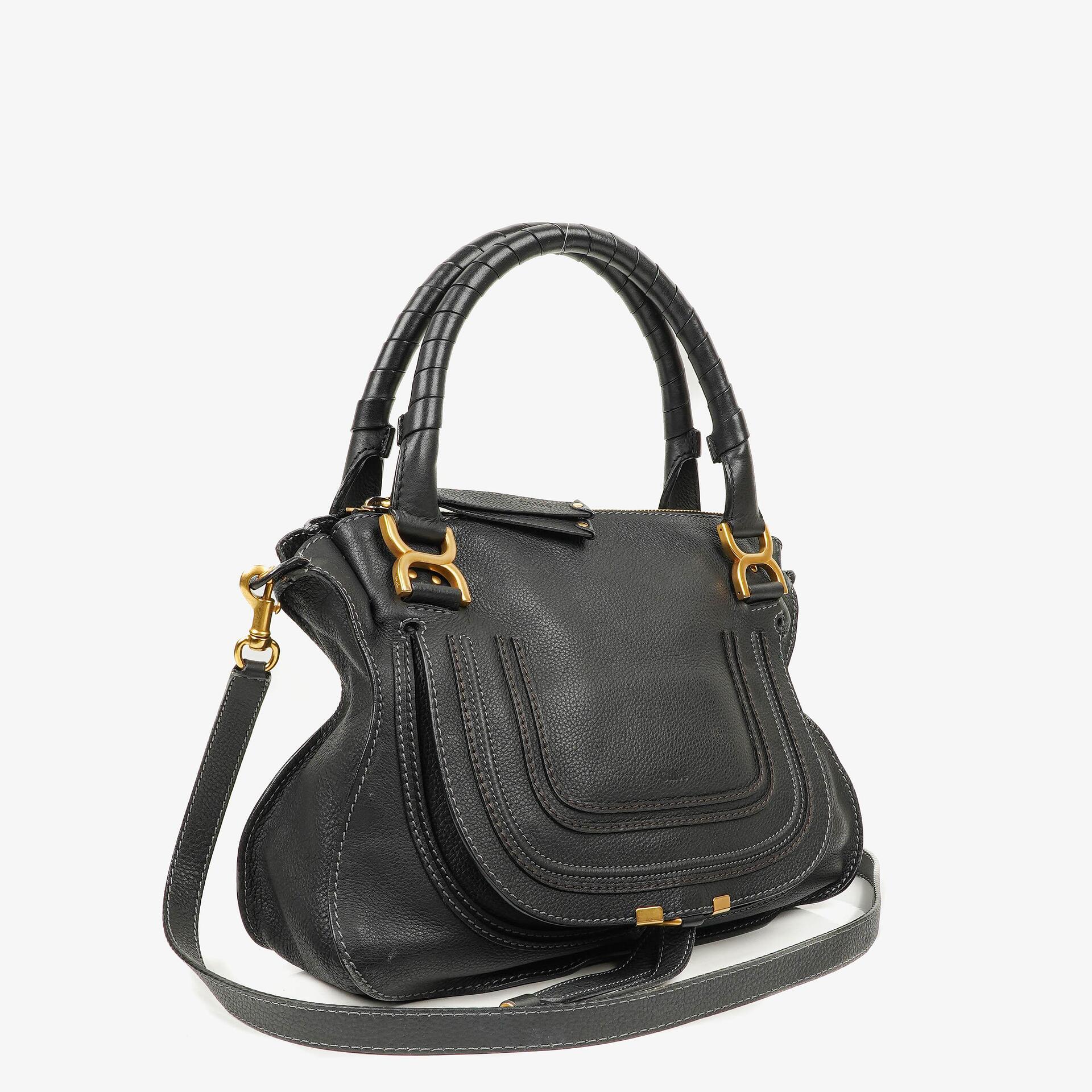Chloe Marcie Medium Black Leather Satchel