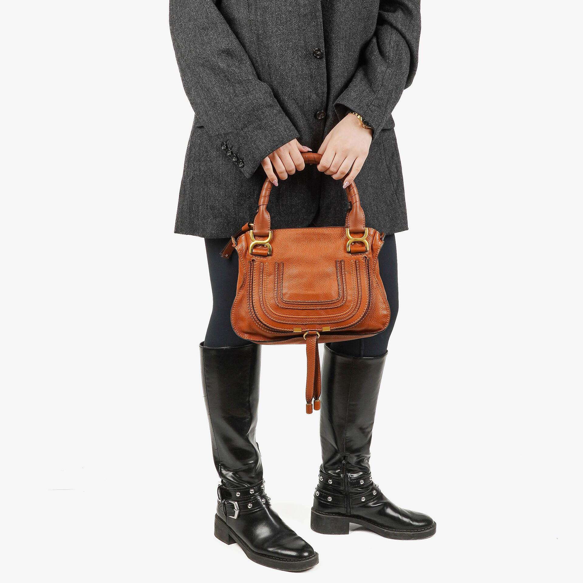 Chloe Marcie Medium Brown Leather Satchel