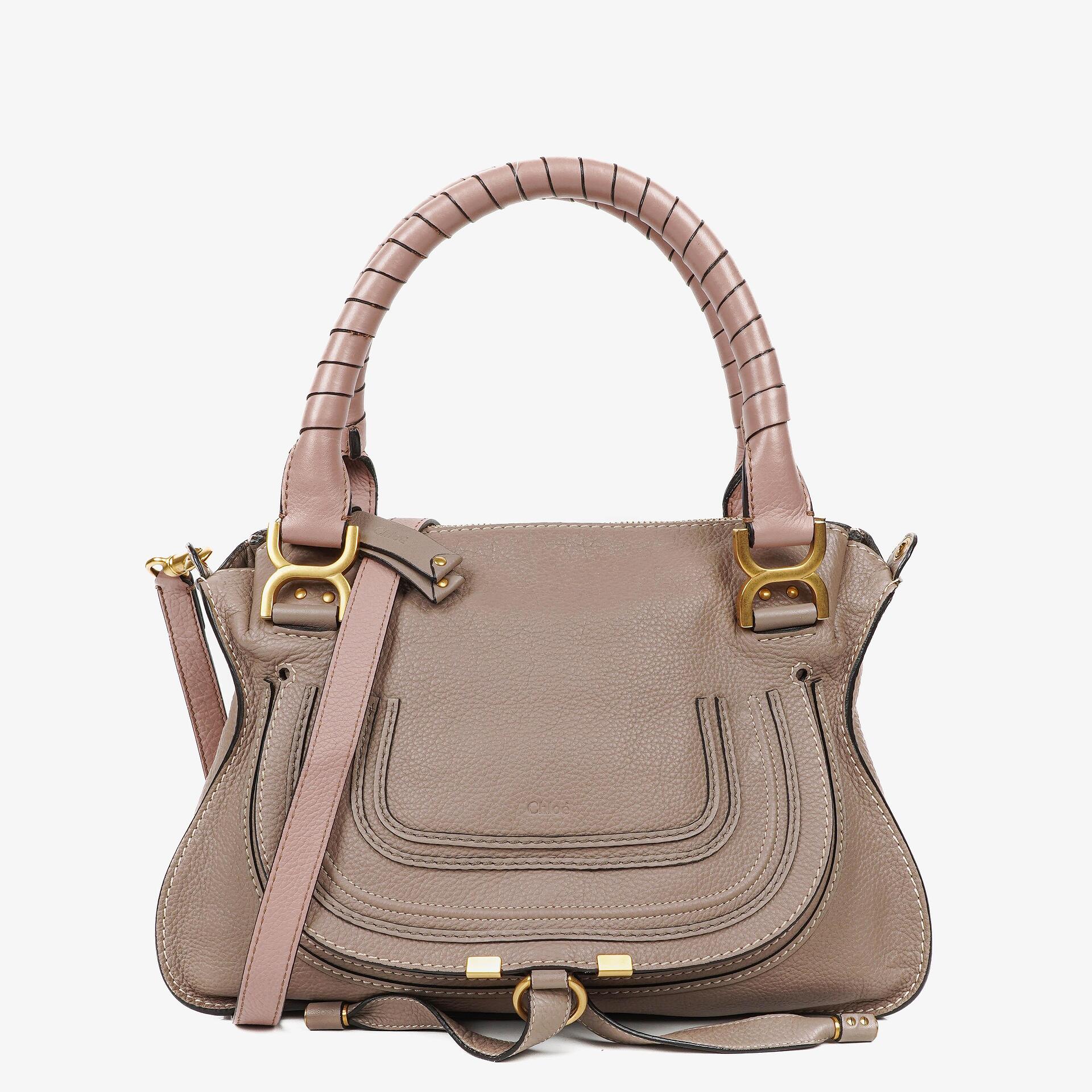 Chloe Marcie Rhino/Dark Odalisque Pink Leather Shoulder Bag
