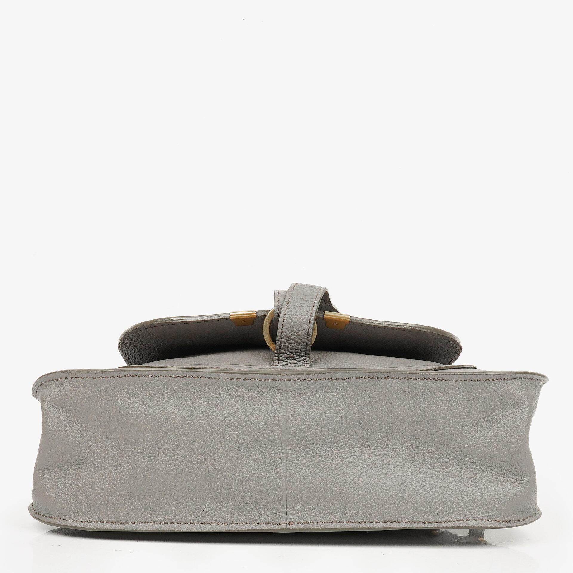 Chloe Marcie Small Cashmere Grey Grained Leather Bag