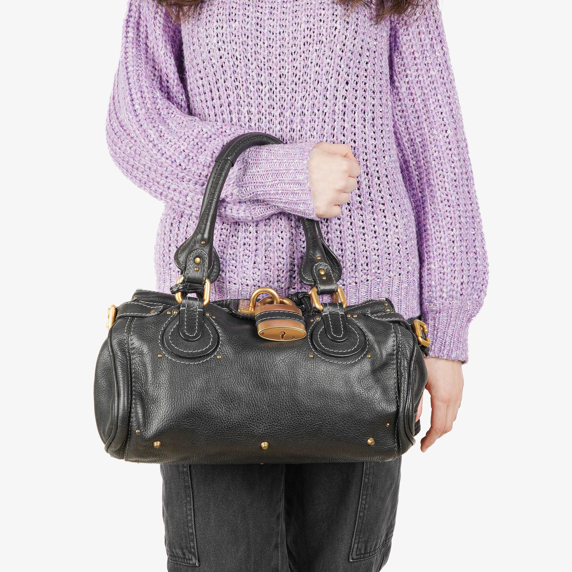 Chloe Paddington Black Calfskin Satchel Bag