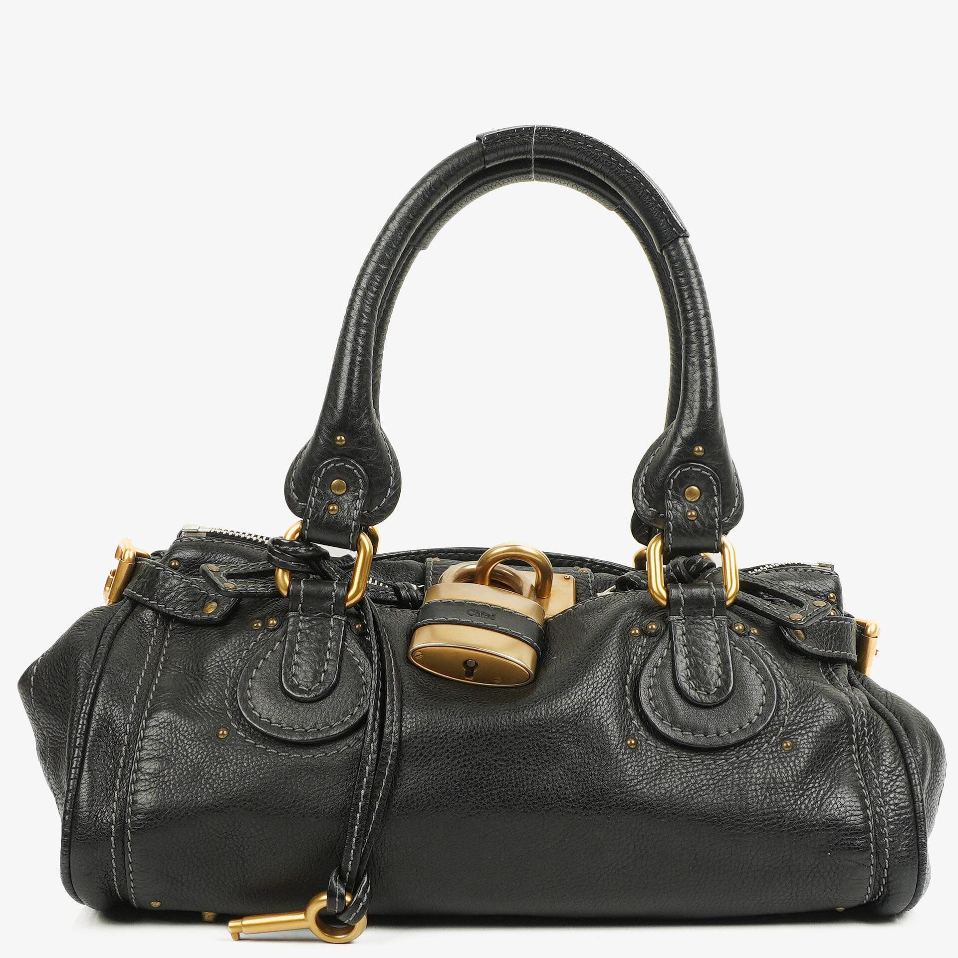 Chloe Paddington Black Calfskin Satchel Bag