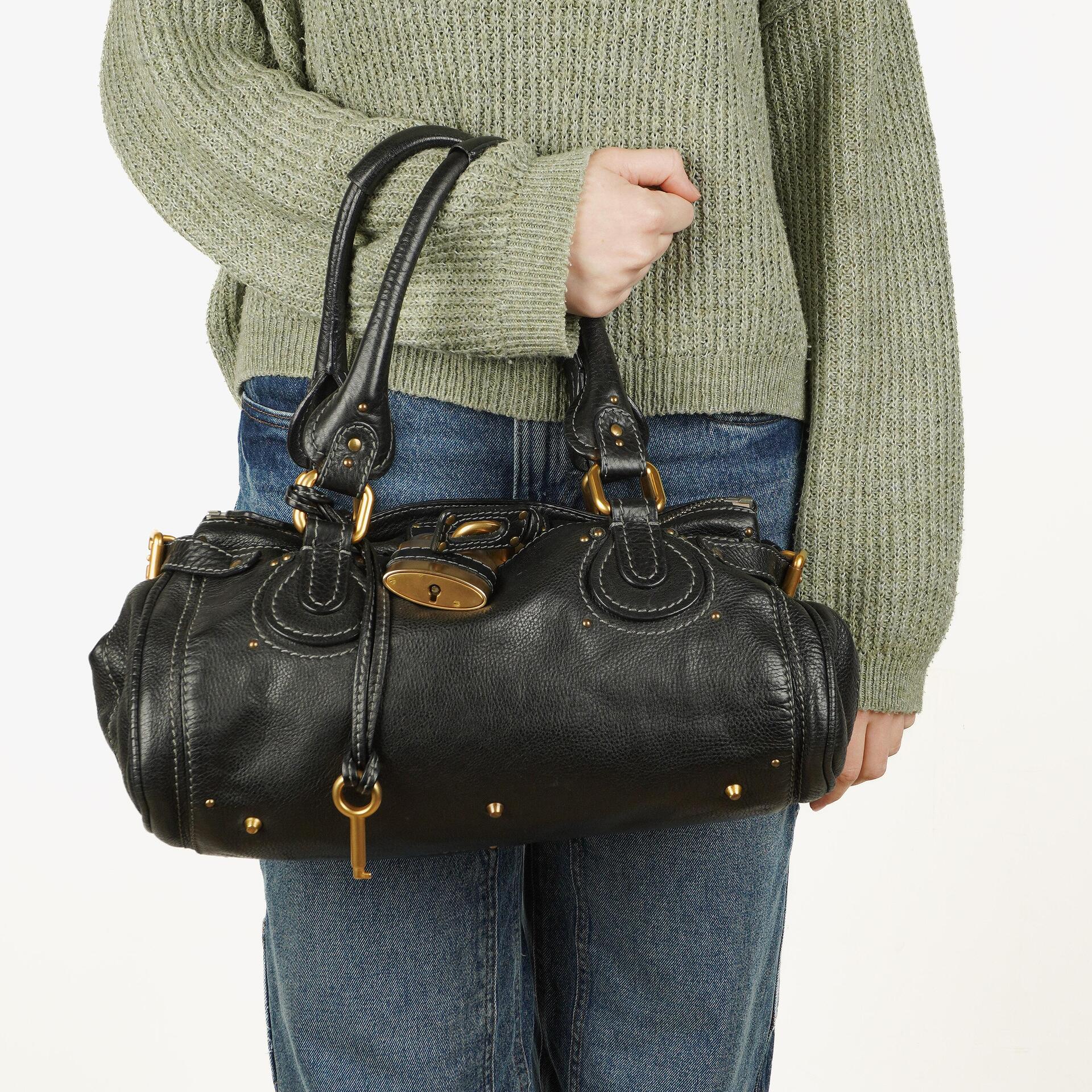 Chloe Paddington Black Calfskin Satchel Bag