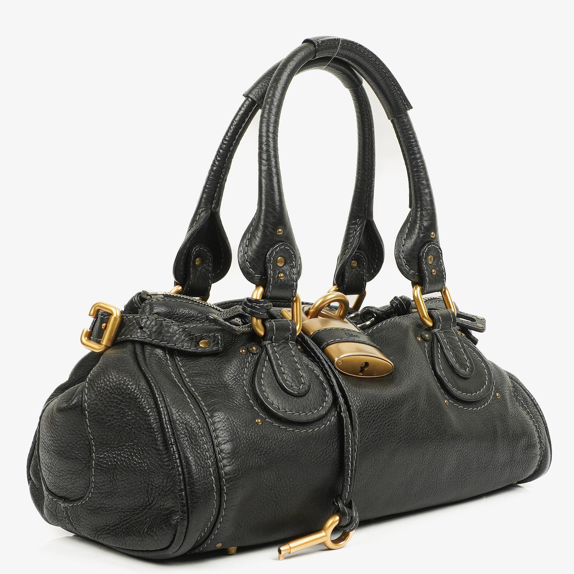 Chloe Paddington Black Calfskin Satchel Bag