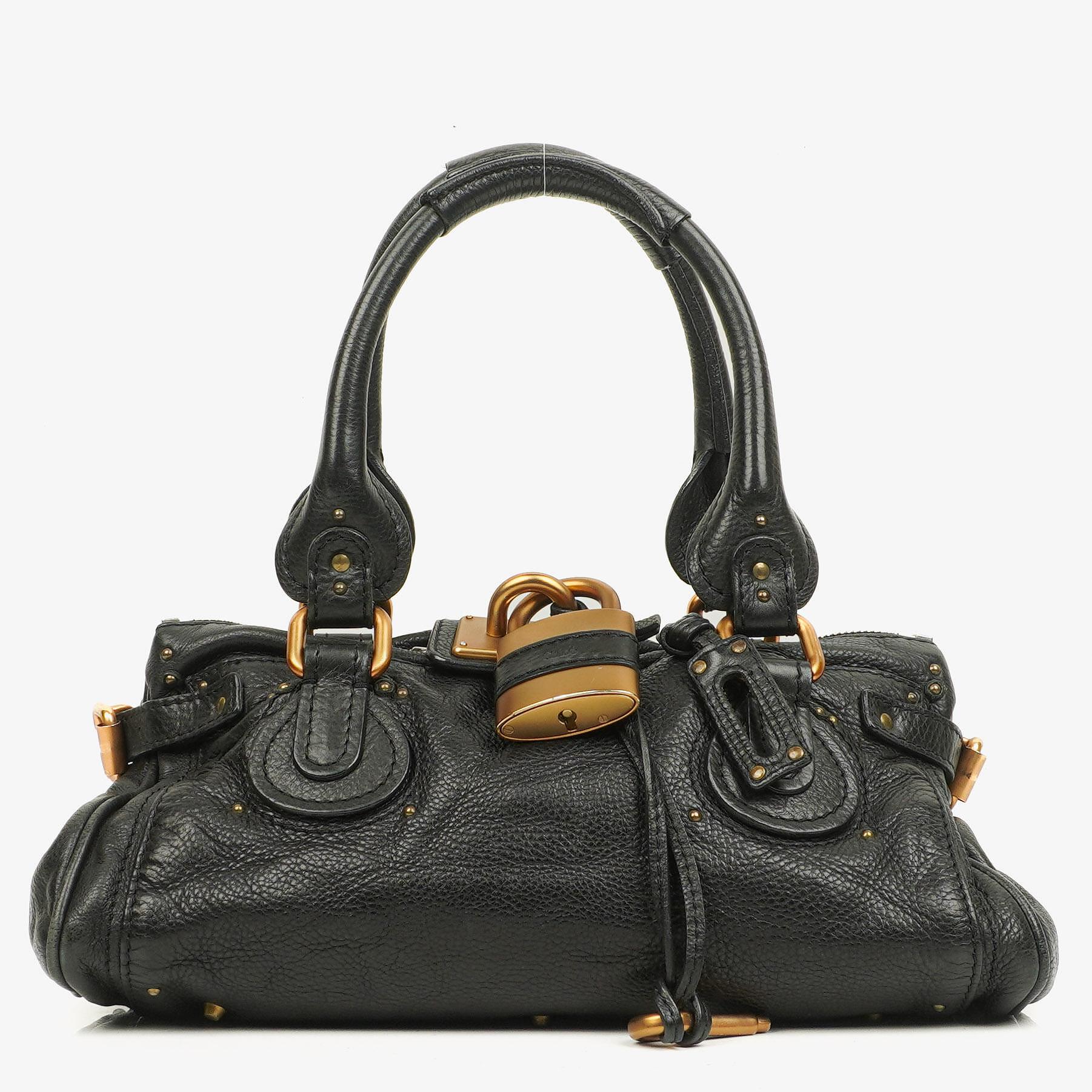 Chloe Paddington Black Calfskin Satchel Bag