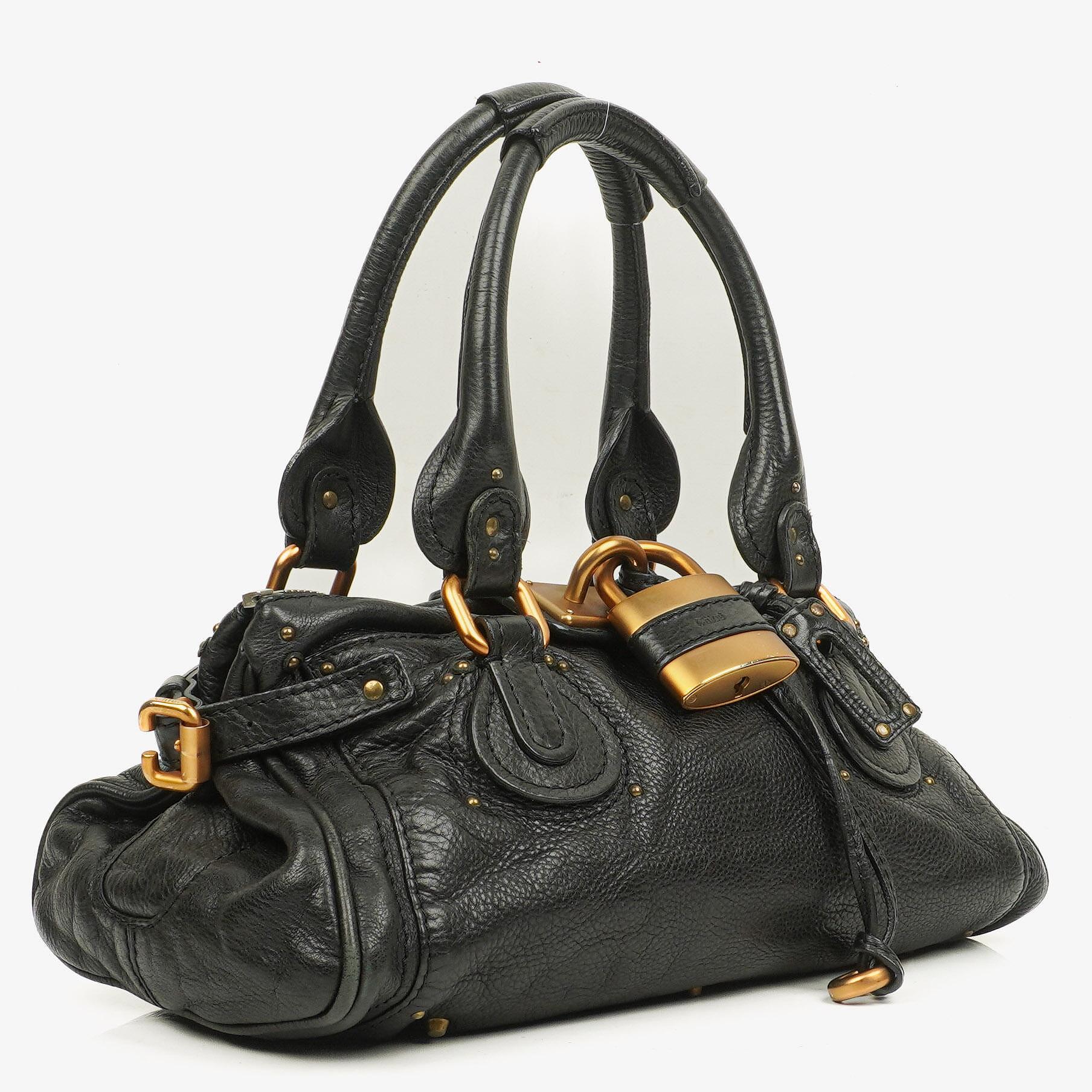 Chloe Paddington Black Calfskin Satchel Bag