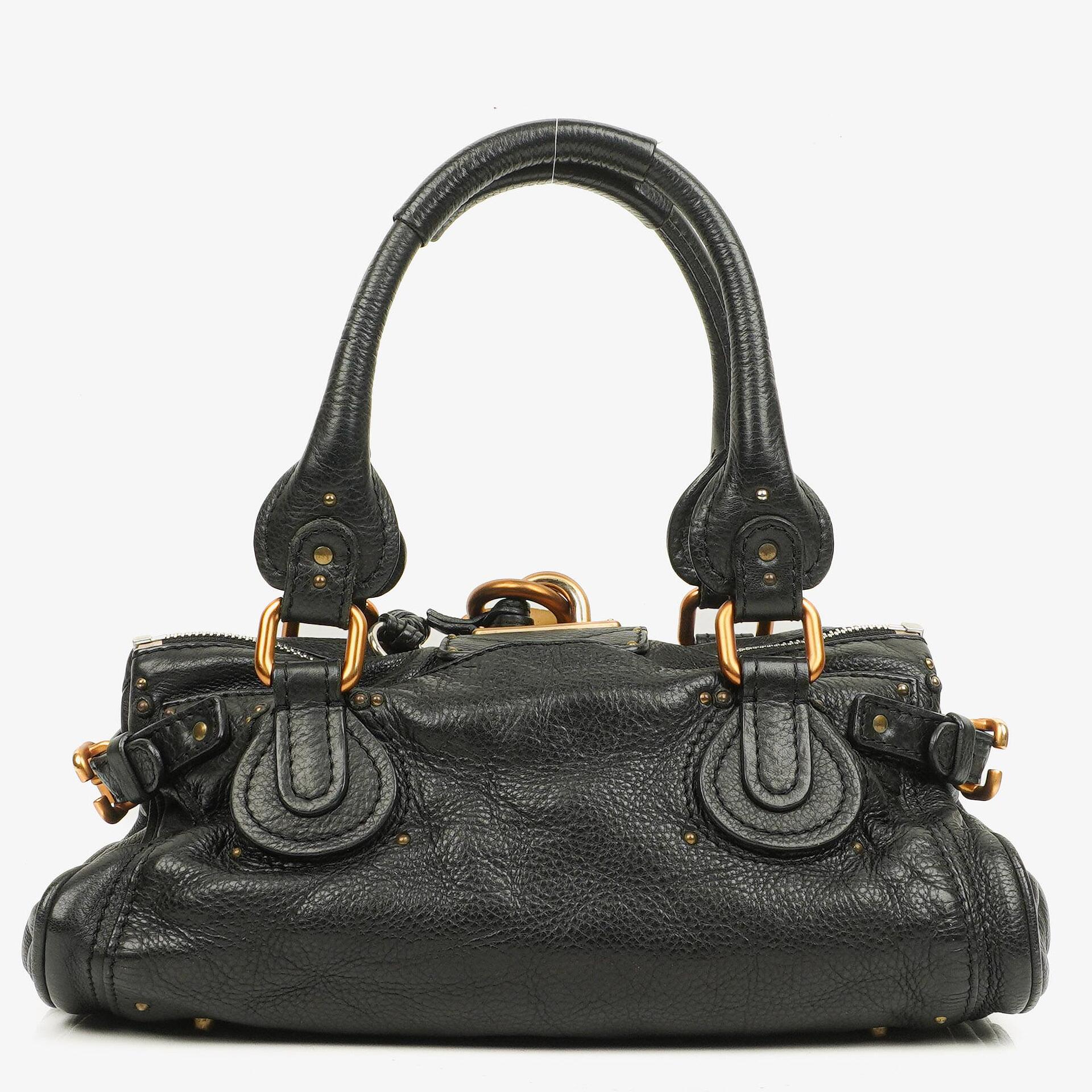Chloe Paddington Black Calfskin Satchel Bag