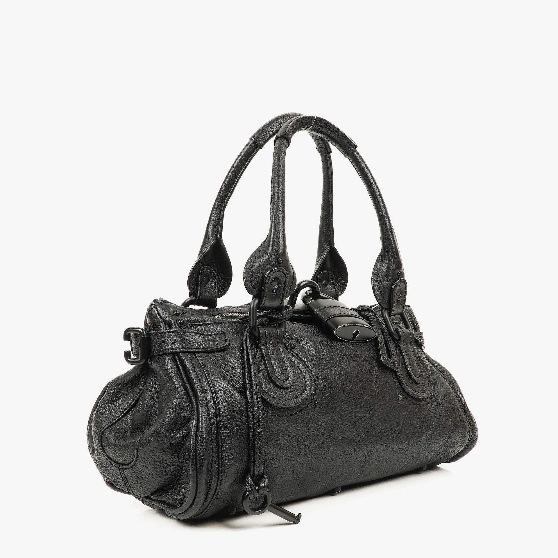 Chloe Paddington Black Calfskin Satchel Bag