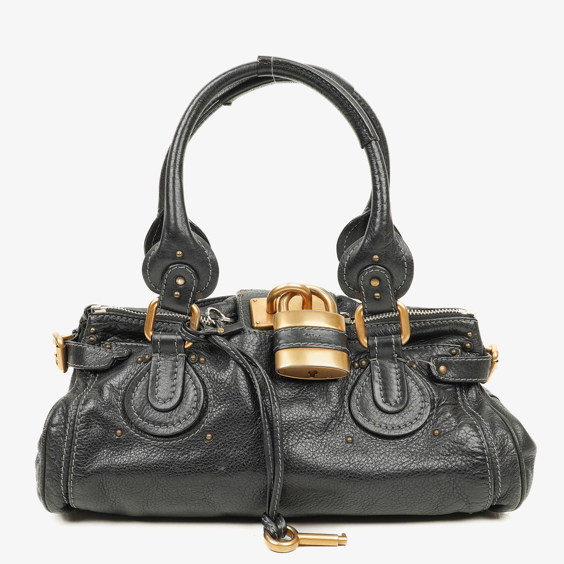 Chloe Paddington Black Calfskin Satchel Bag