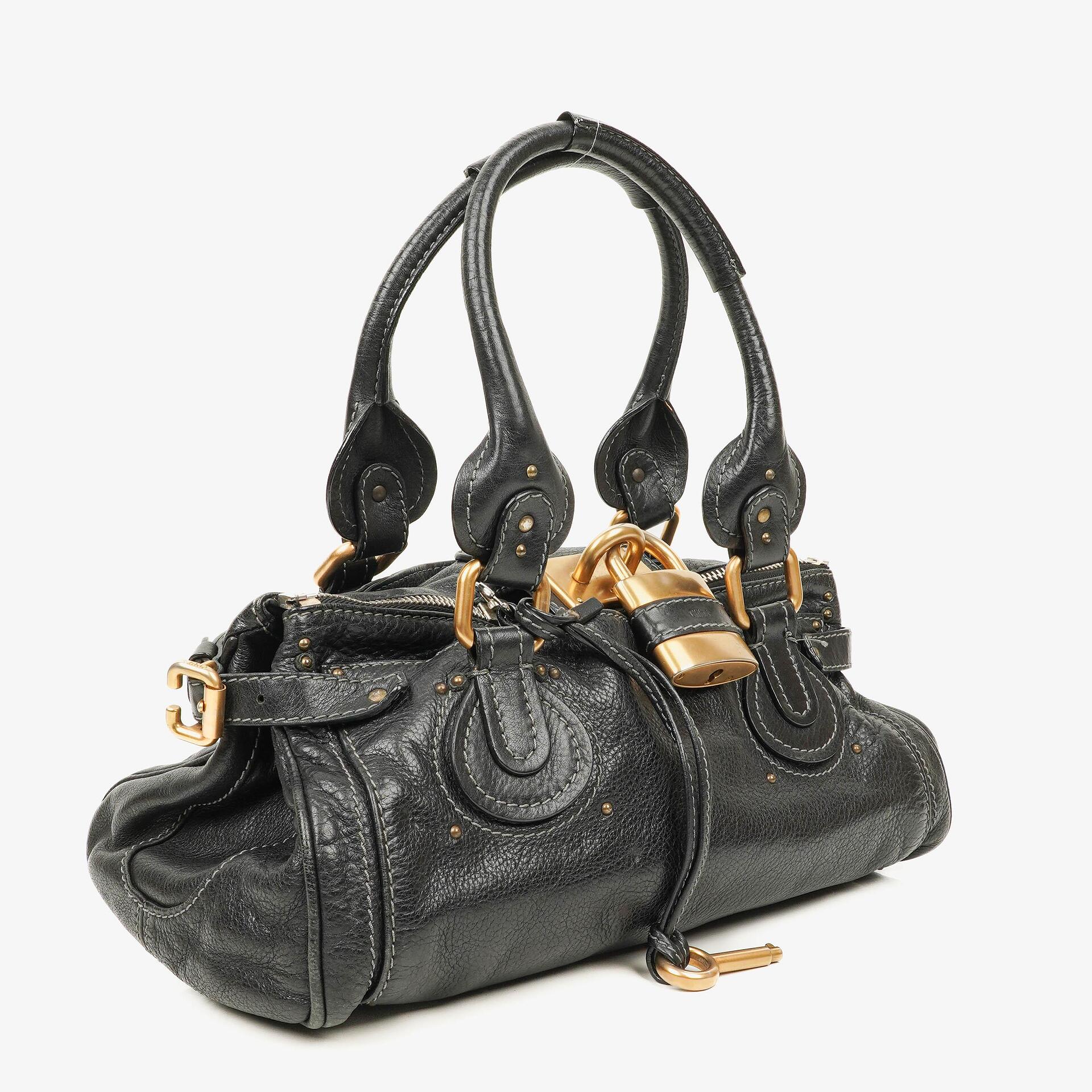 Chloe Paddington Black Calfskin Satchel Bag