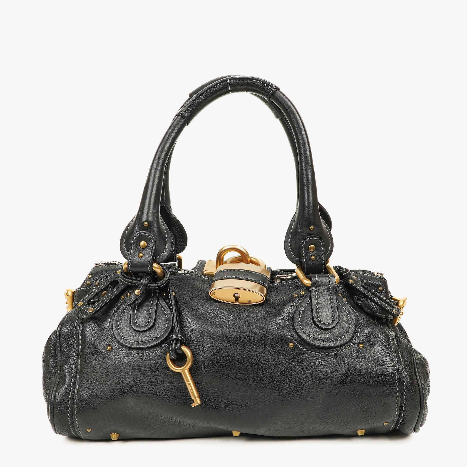Chloe Paddington Black Calfskin Satchel Bag