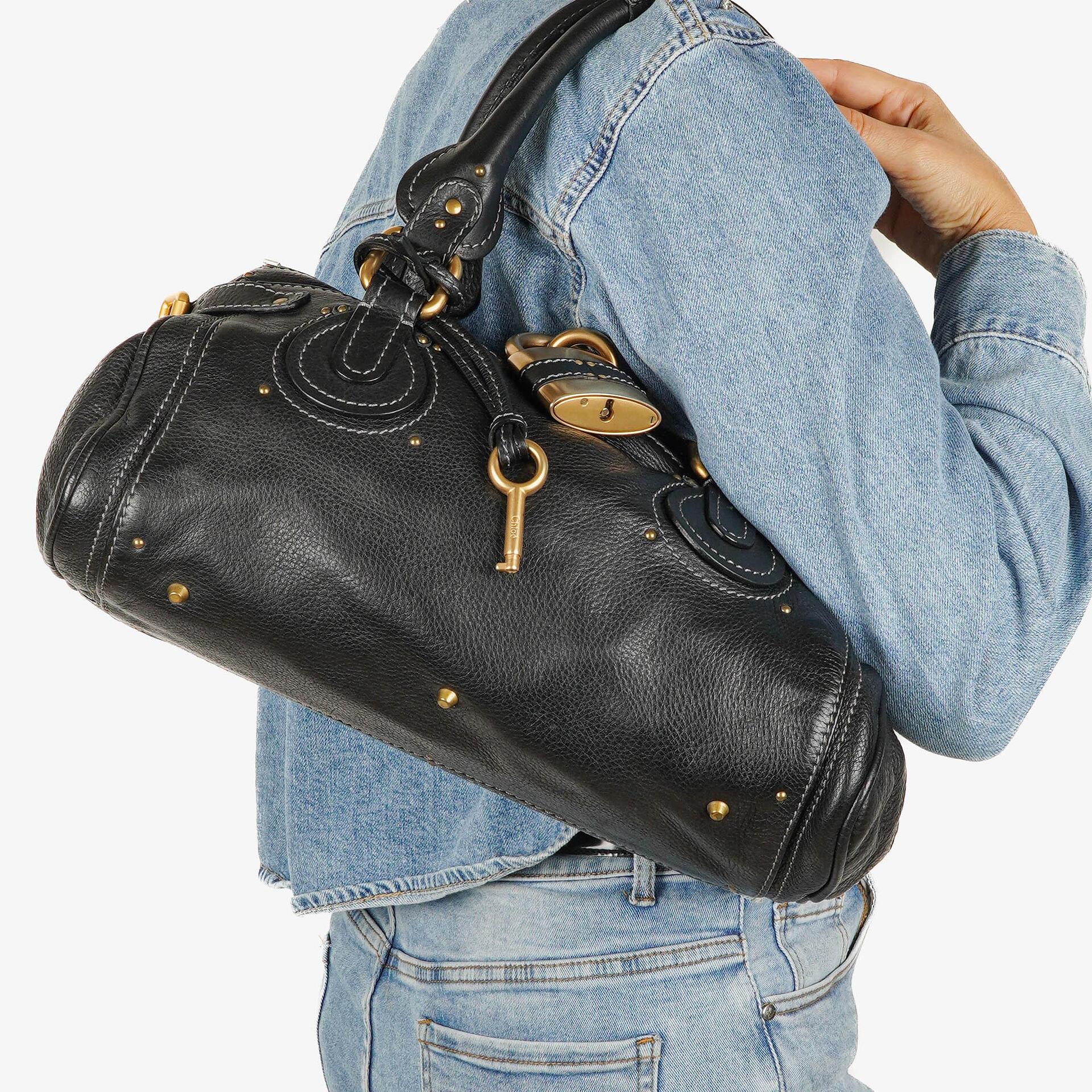 Chloe Paddington Black Calfskin Satchel Bag