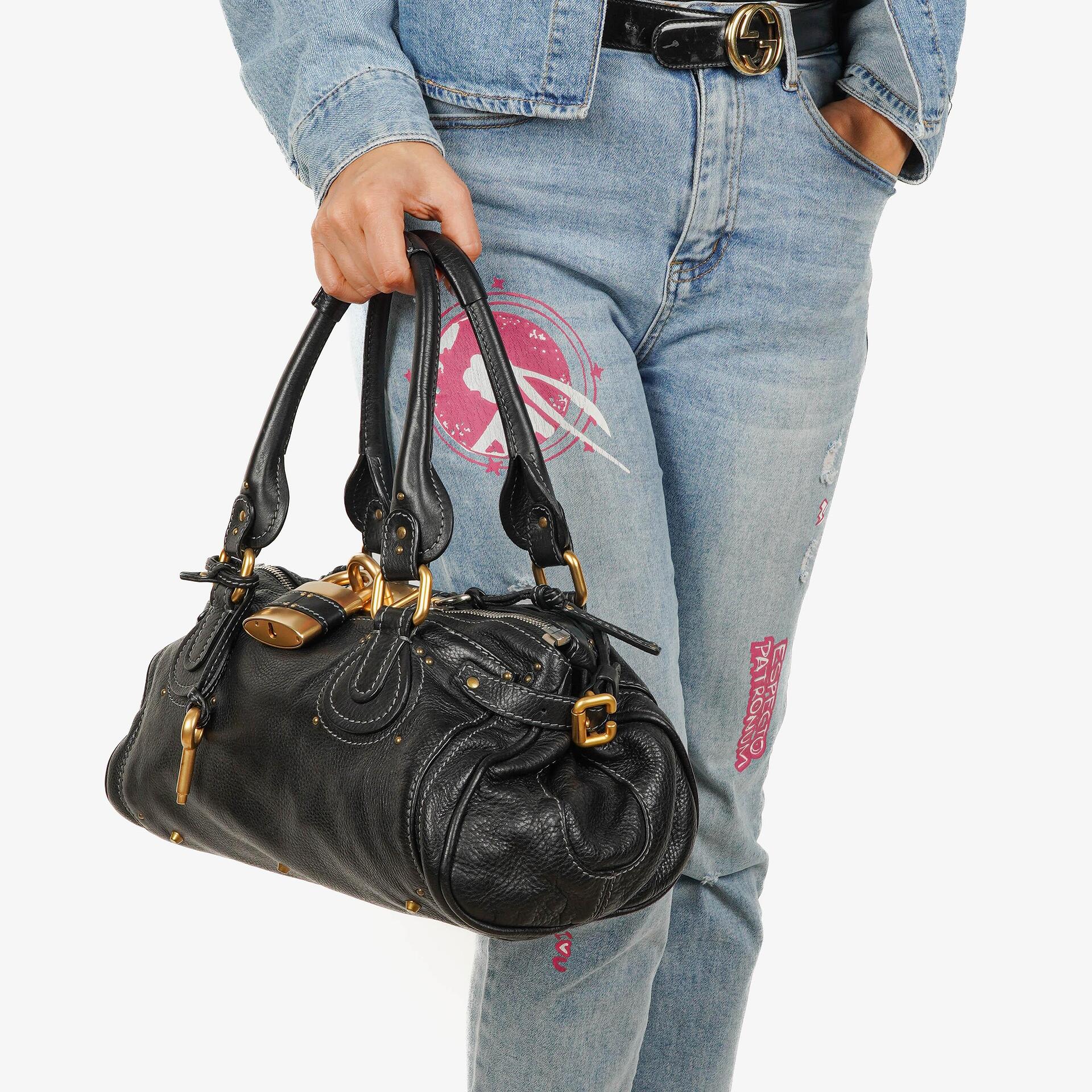 Chloe Paddington Black Calfskin Satchel Bag