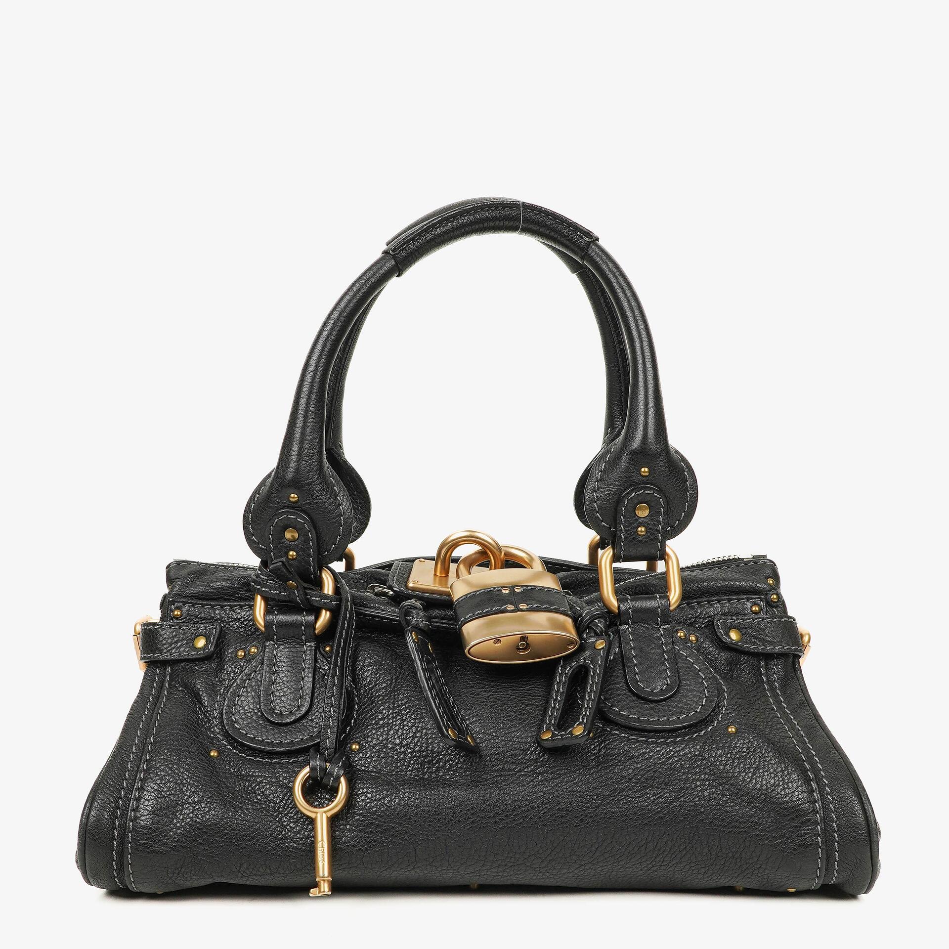 Chloe Paddington Black Calfskin Satchel Bag