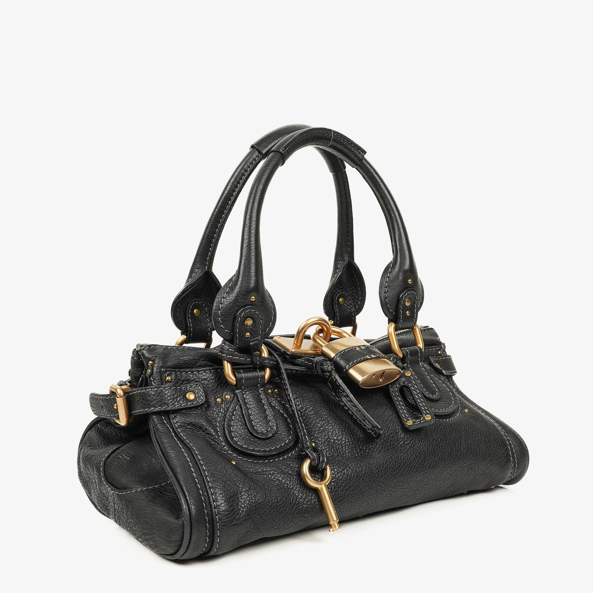 Chloe Paddington Black Calfskin Satchel Bag