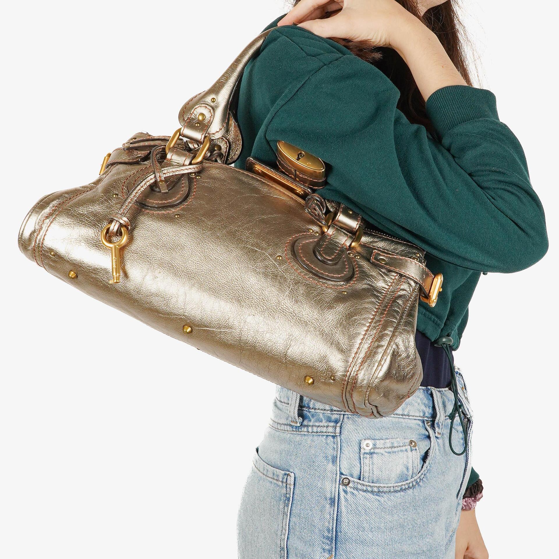 Chloe Paddington Bronze Metallic Leather Bag