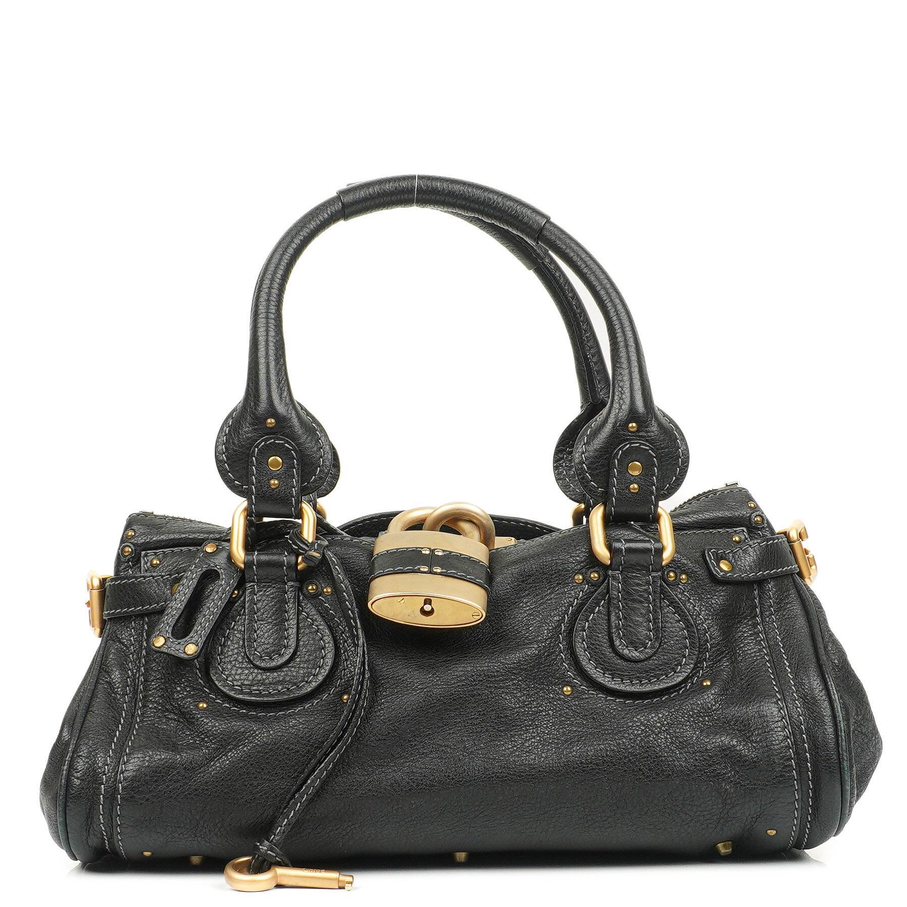 Chloe Paddington Calfskin Satchel Bag Black