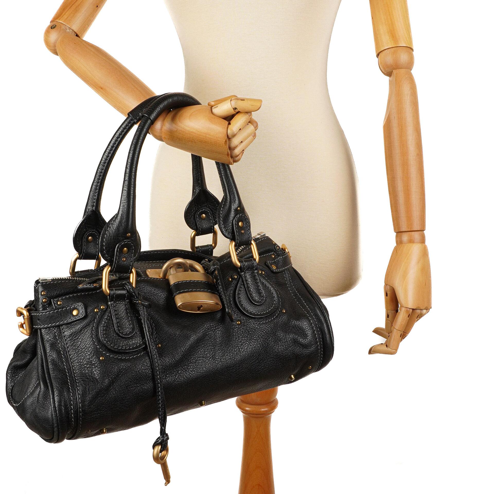 Chloe Paddington Calfskin Satchel Bag Black