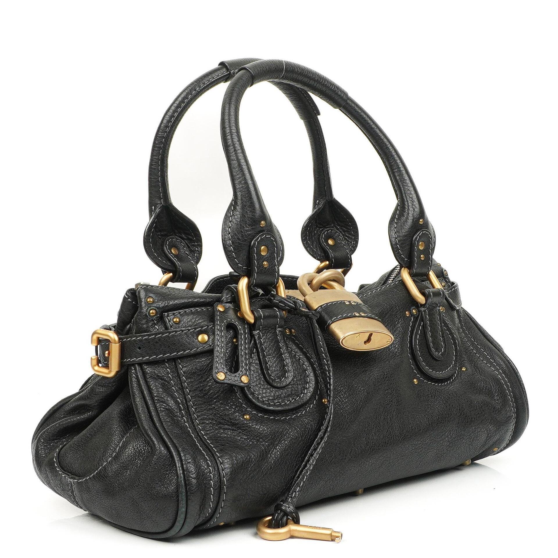 Chloe Paddington Calfskin Satchel Bag Black