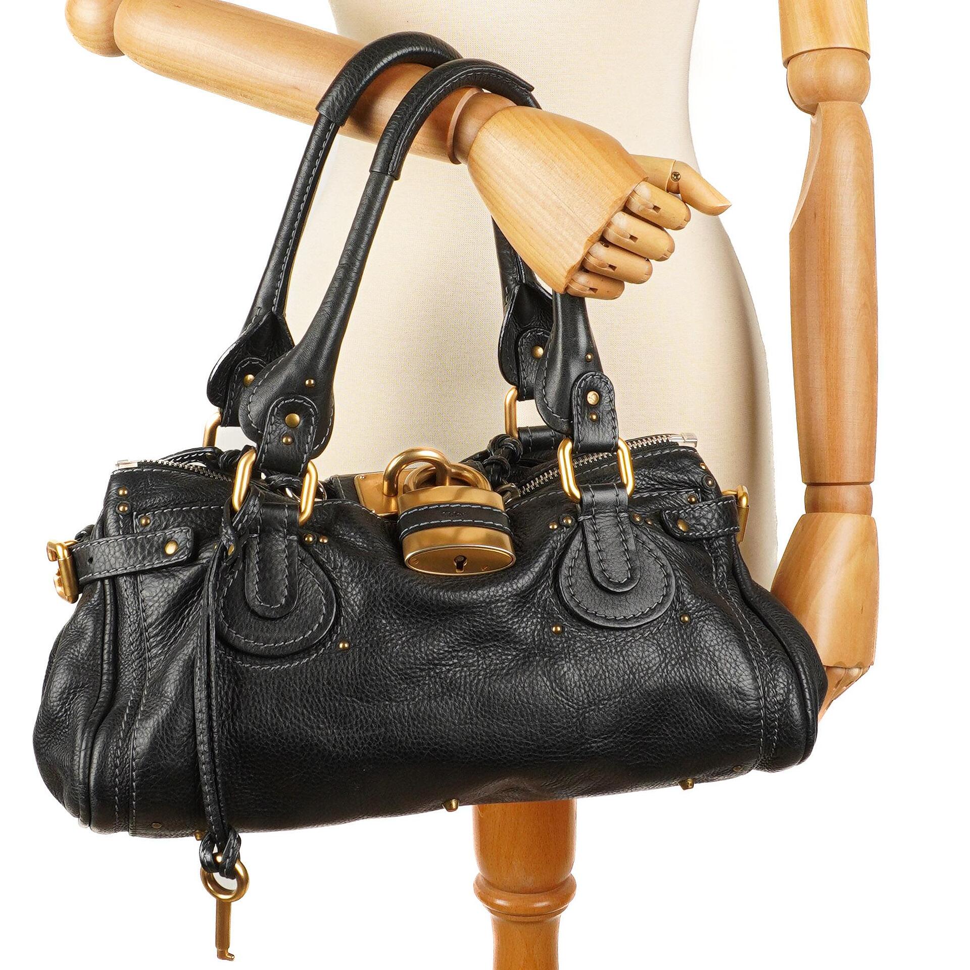 Chloe Paddington Calfskin Satchel Bag Black