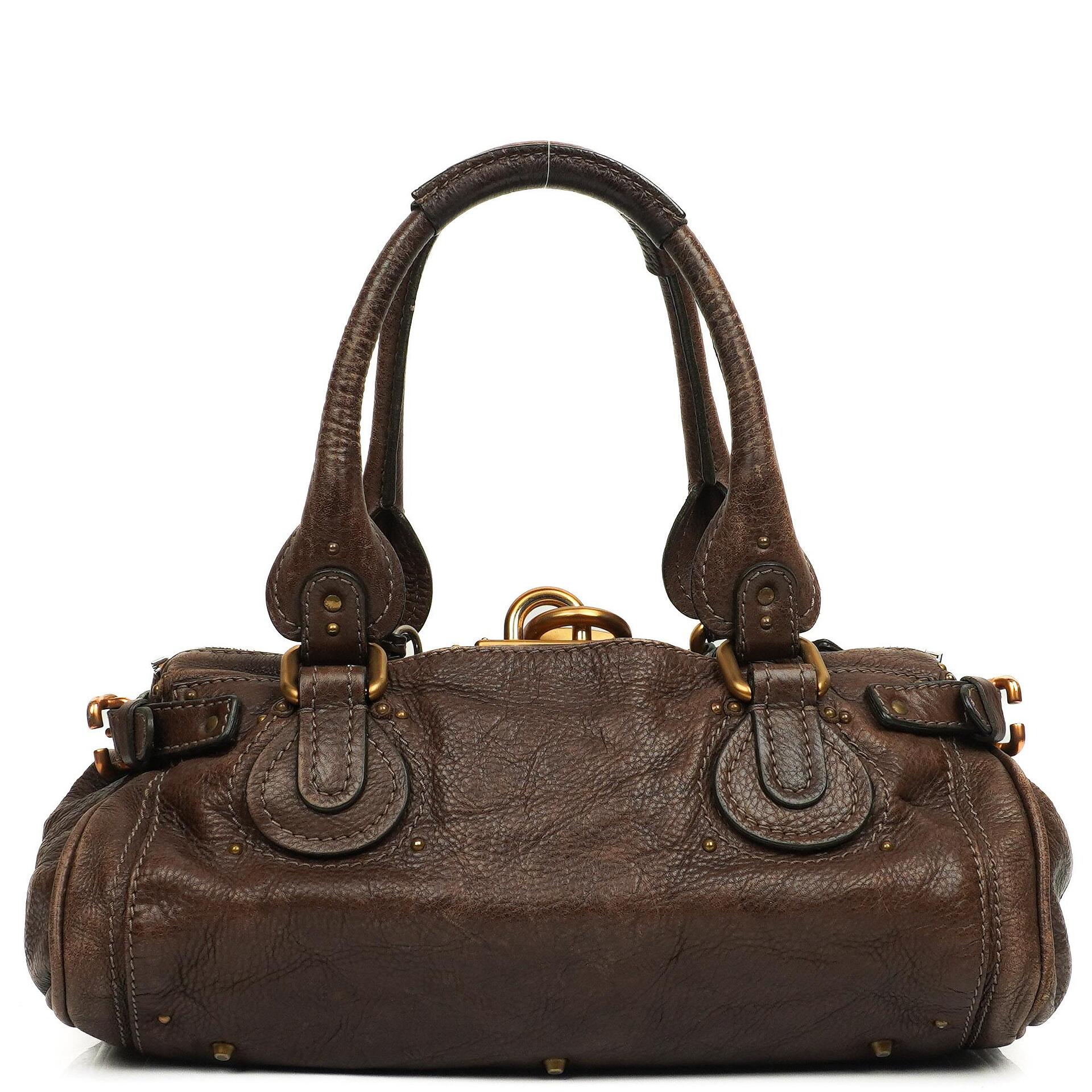 Chloe Paddington Calfskin Satchel Bag Brown
