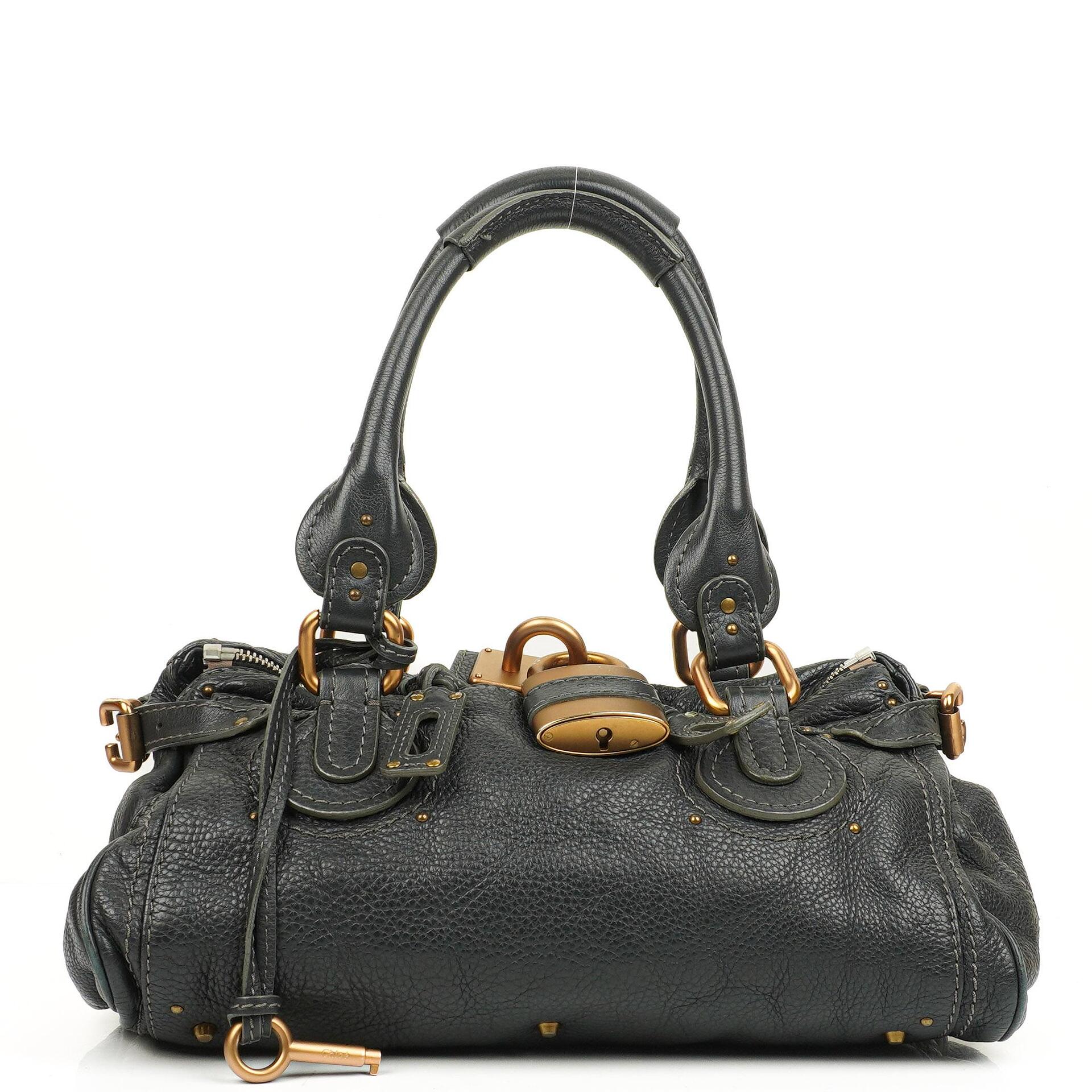 Chloe Paddington Calfskin Satchel Bag Grey