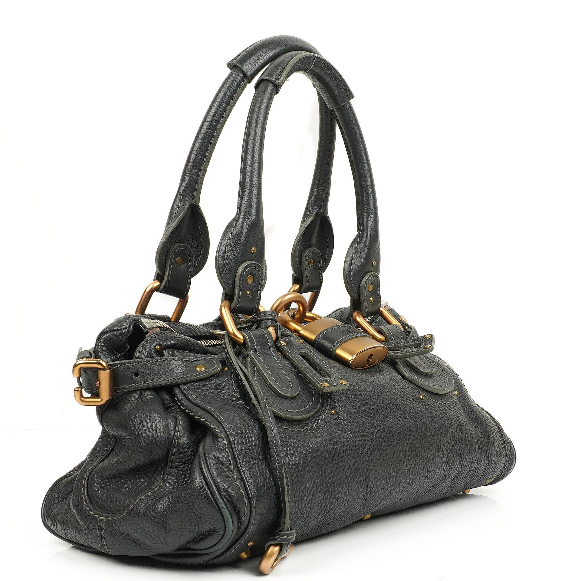 Chloe Paddington Calfskin Satchel Bag Grey