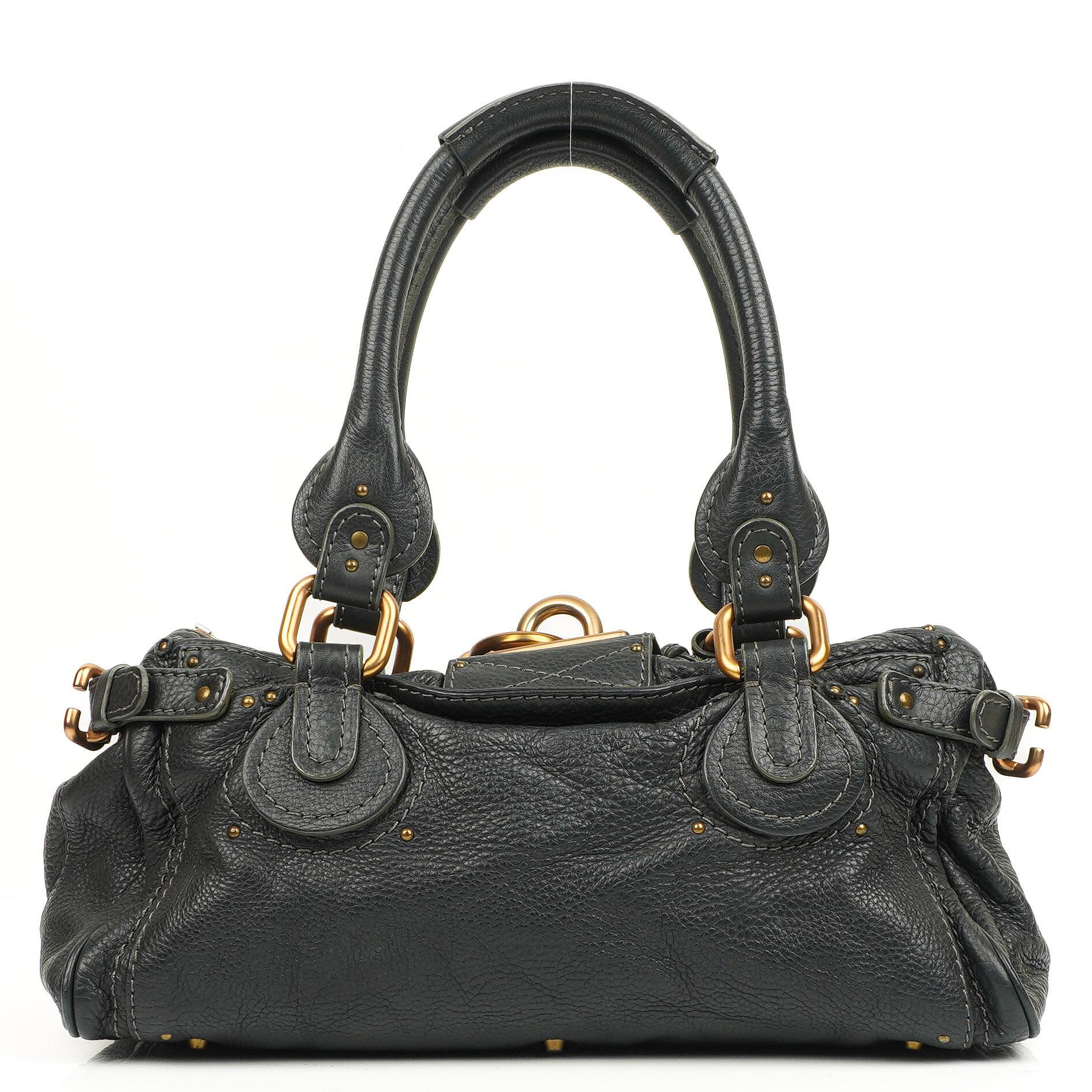 Chloe Paddington Calfskin Satchel Bag Grey