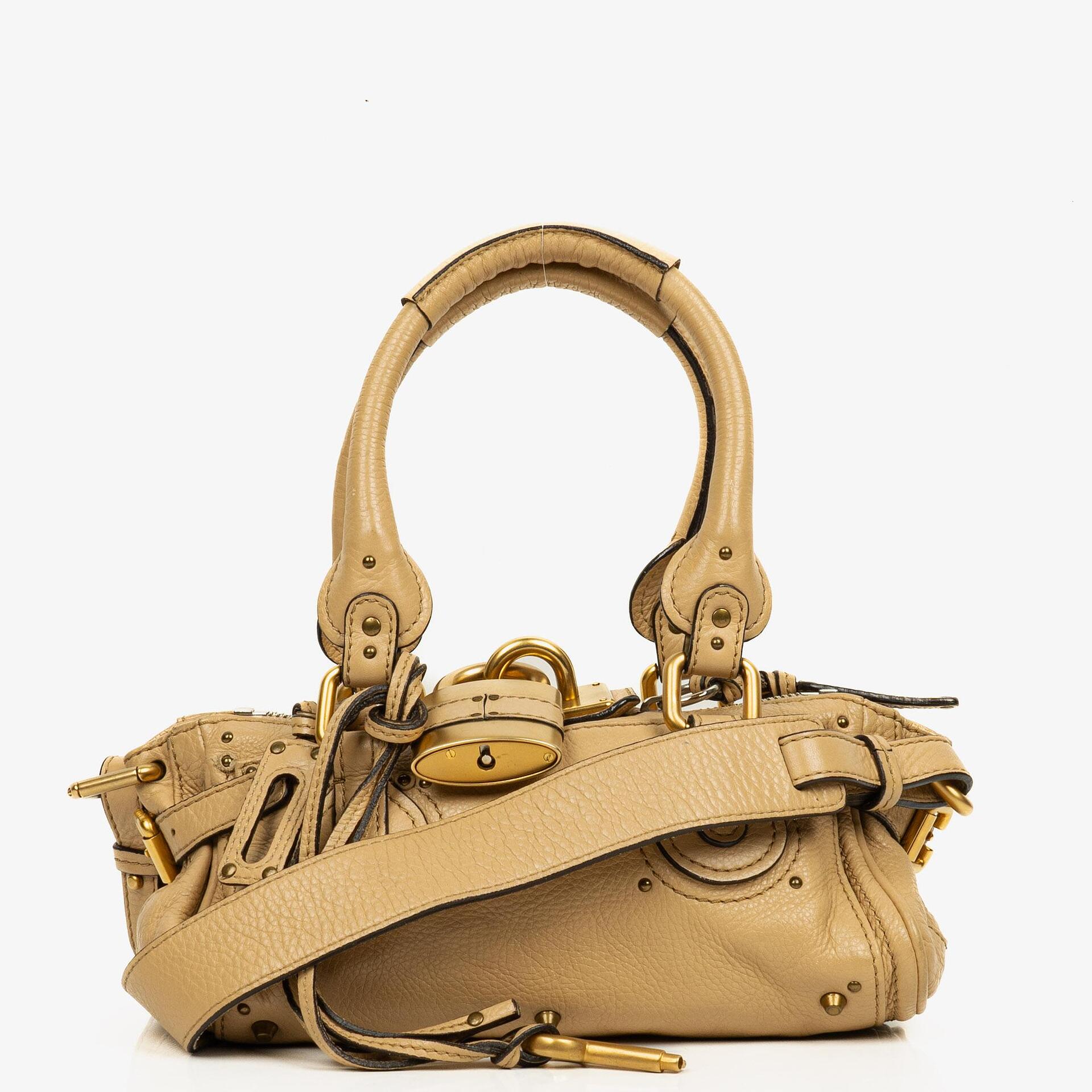 Chloe Paddington Small Beige Calfskin Satchel Bag
