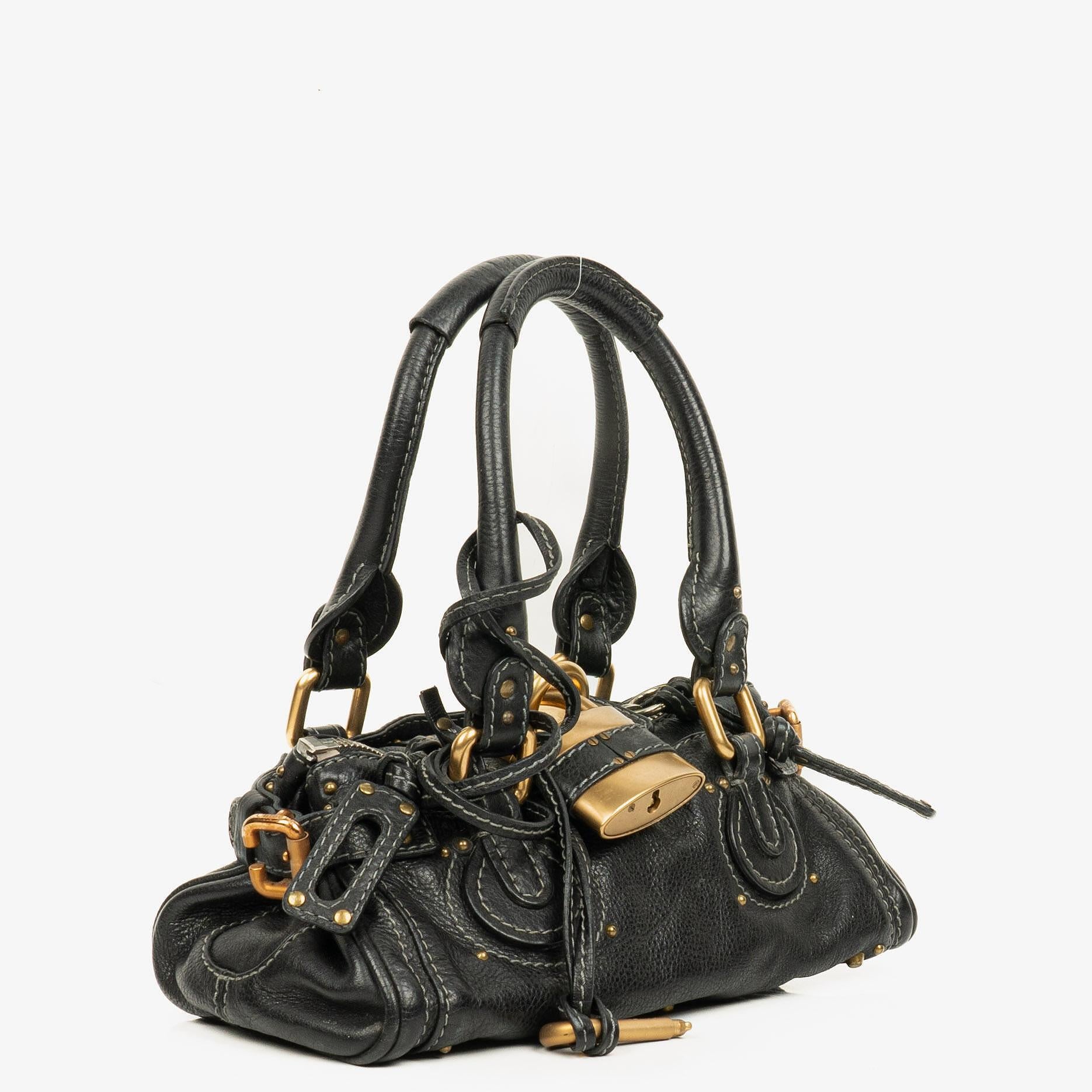 Chloe Paddington Small Black Calfskin Satchel Bag