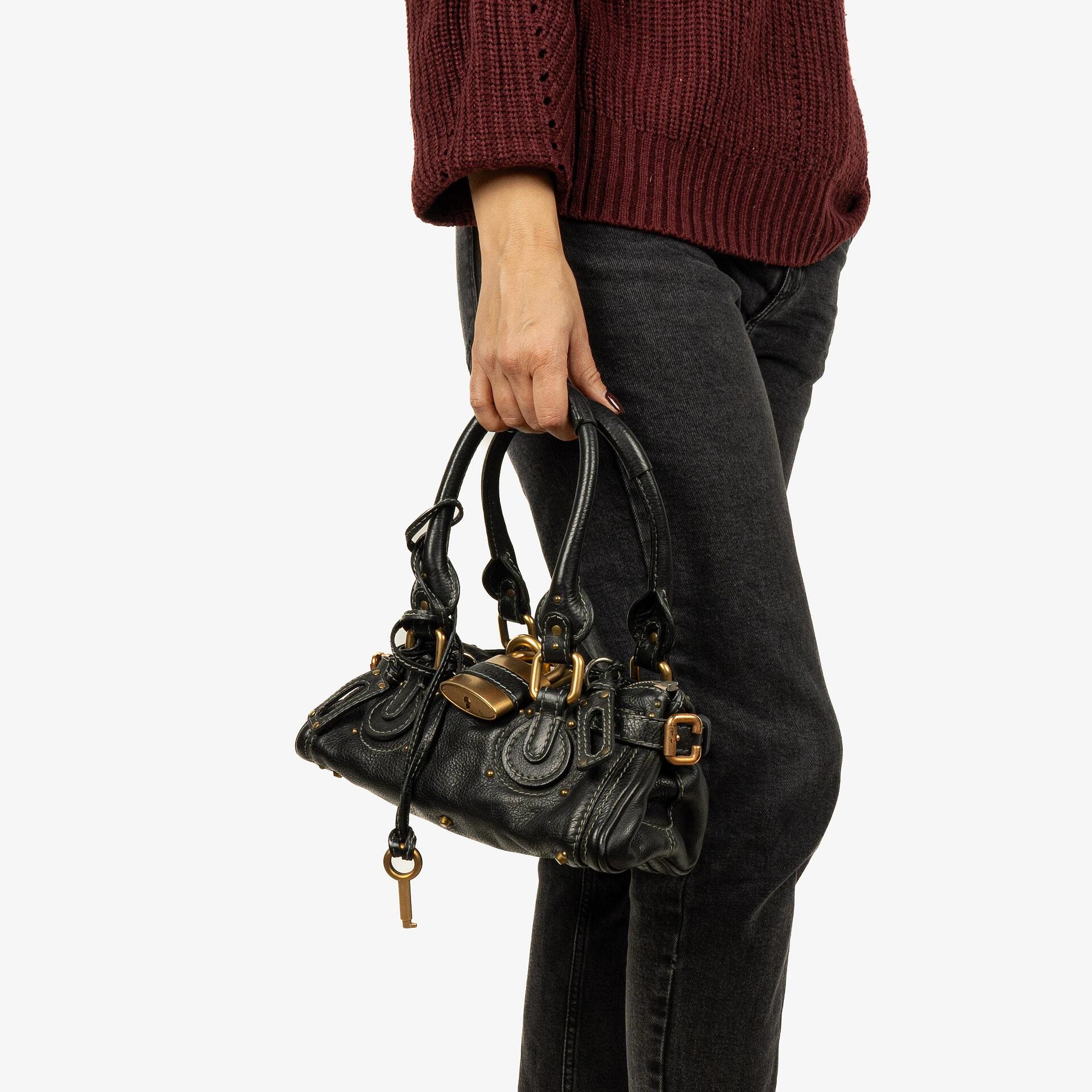Chloe Paddington Small Black Calfskin Satchel Bag