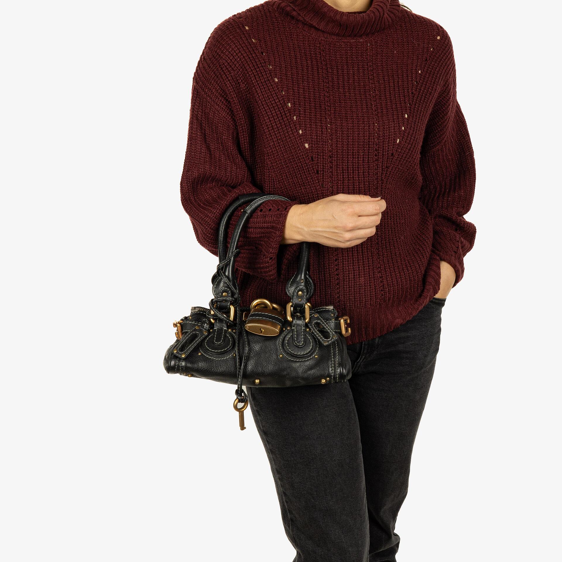 Chloe Paddington Small Black Calfskin Satchel Bag