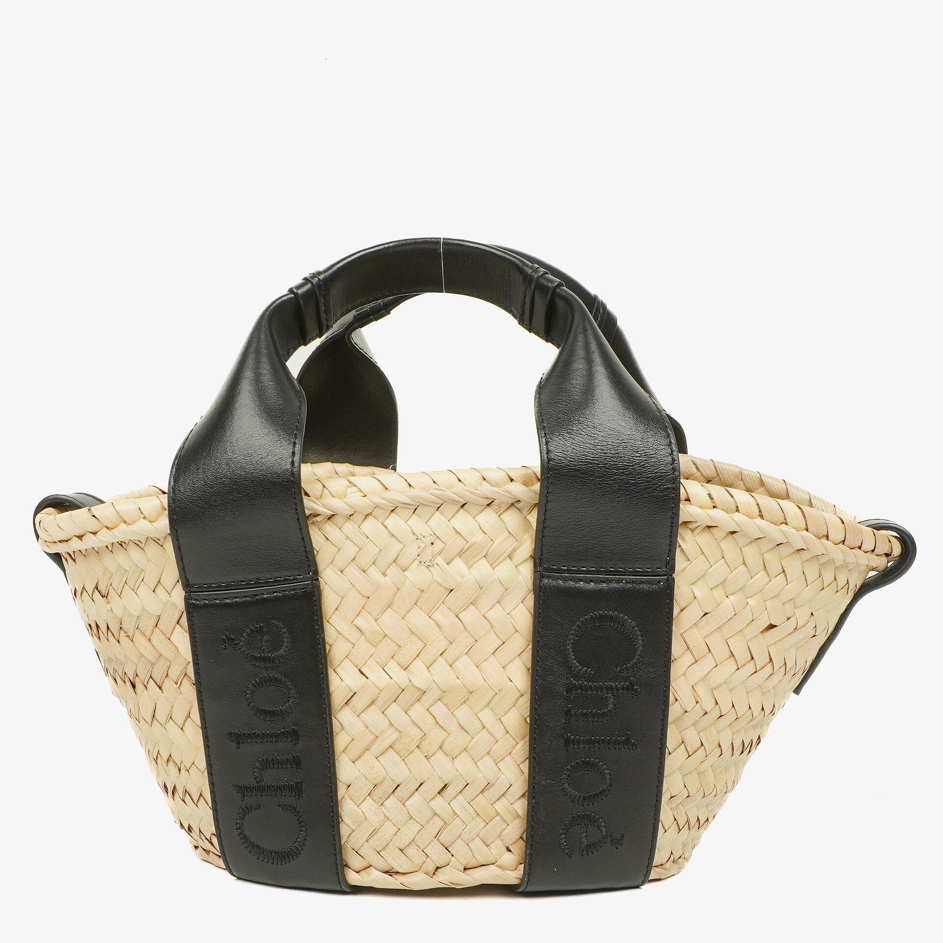 Chloe Raffia Smooth Calfskin Small Sense Basket Bag