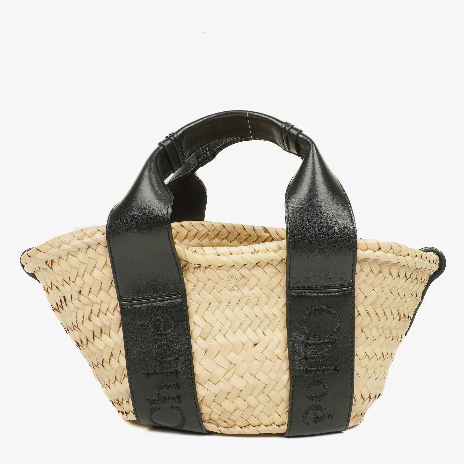 Chloe Raffia Smooth Calfskin Small Sense Basket Bag