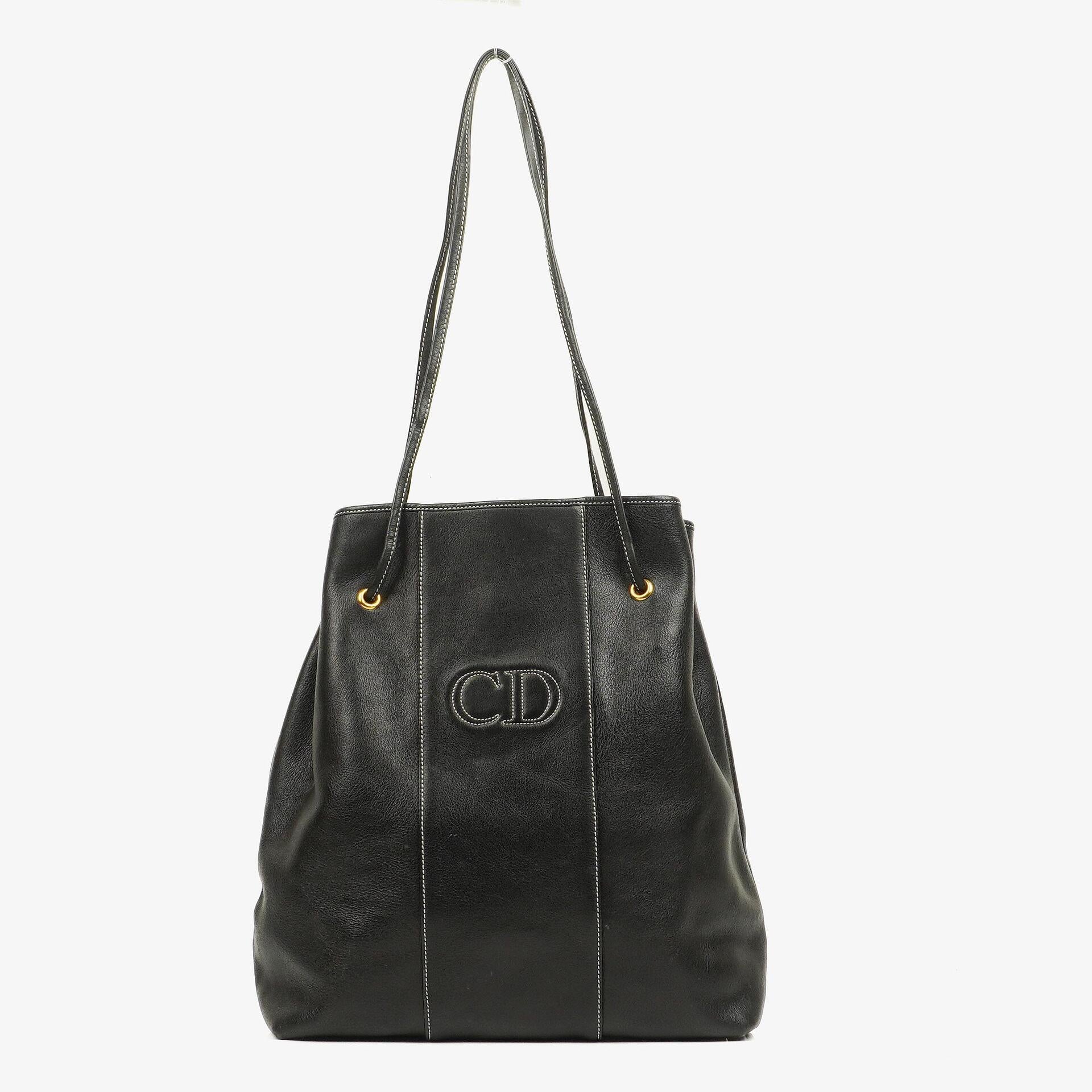 Christian Dior CD Logo Drawstring Tote Bag