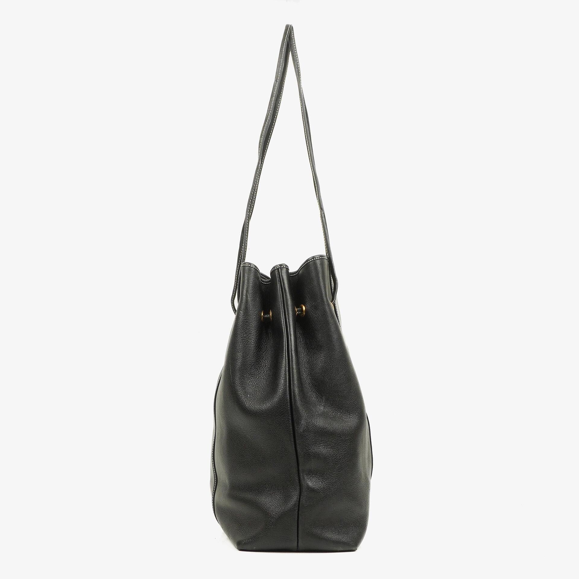 Christian Dior CD Logo Drawstring Tote Bag