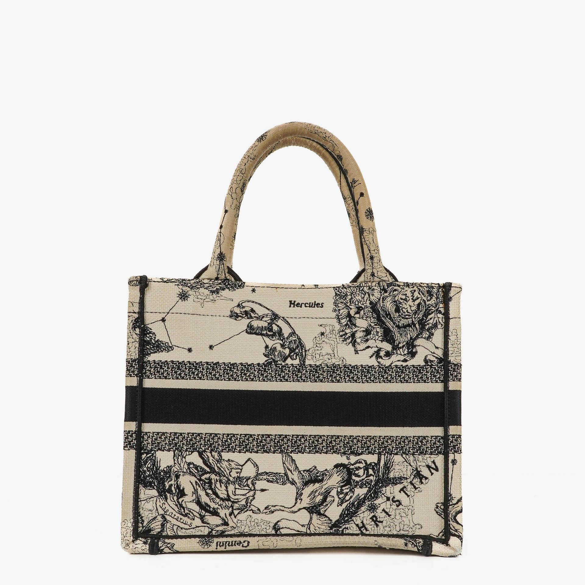 Christian Dior Toile de Jouy Book Zodiac Tote Bag