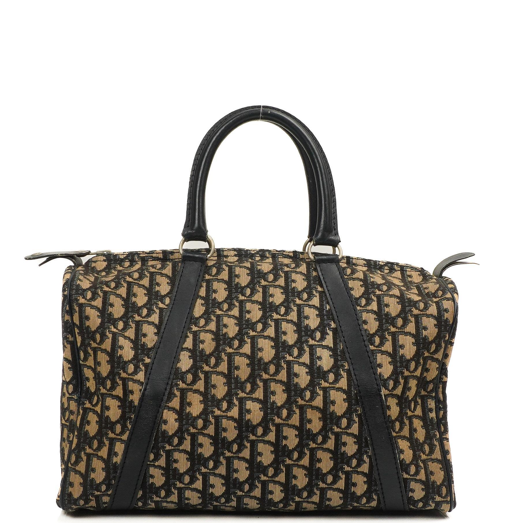 Christian Dior Trotter 30 Vintage Beige/Navy Boston Bag