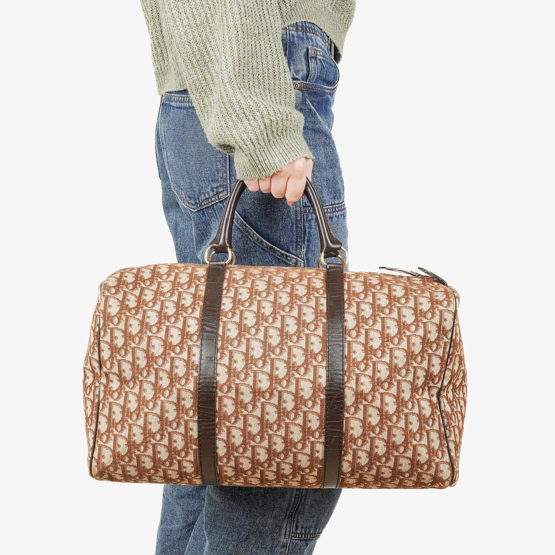 Christian Dior Trotter 40 Vintage Brown Boston Bag